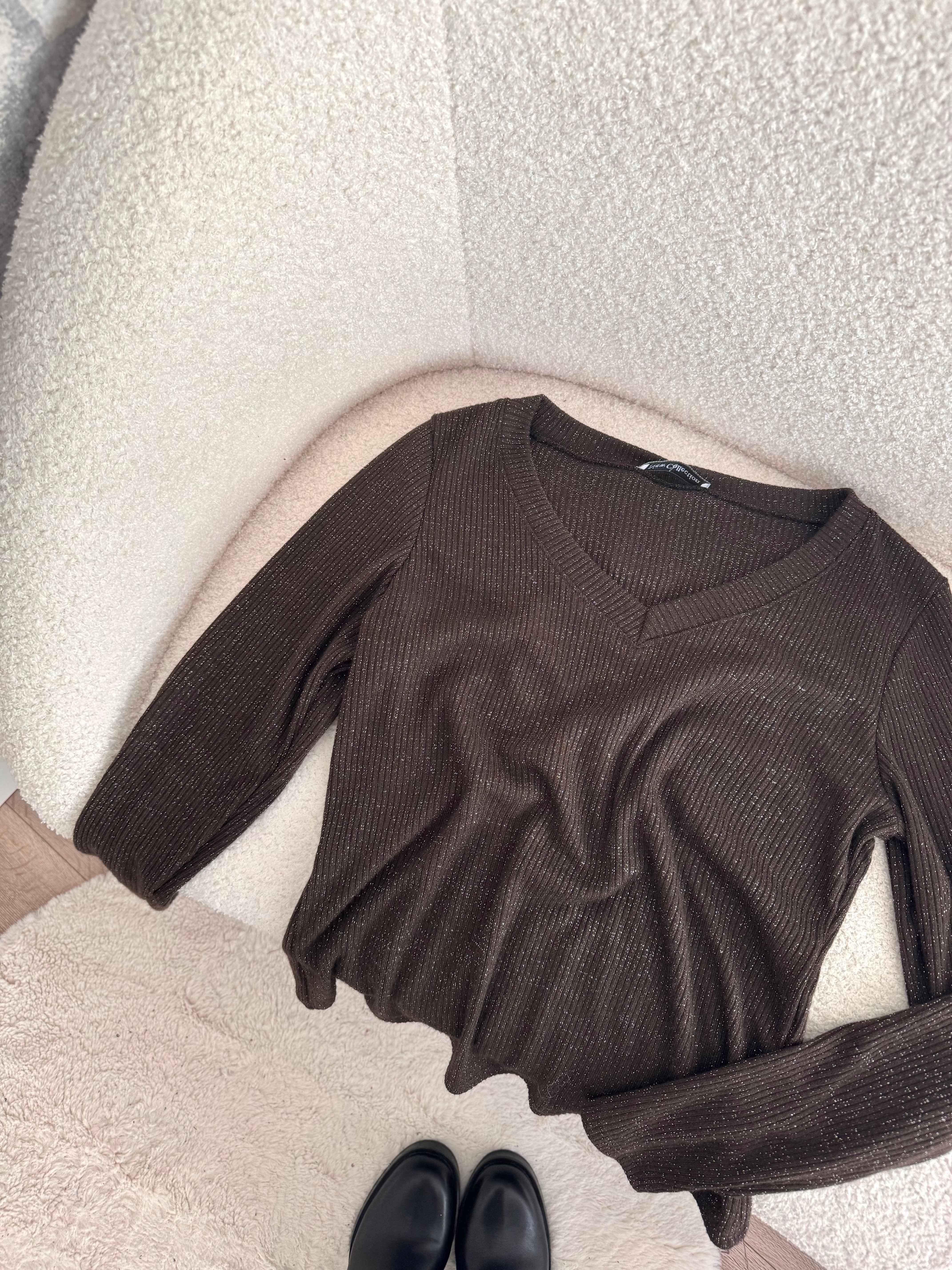 TOP À PAILLETTE CHOCO