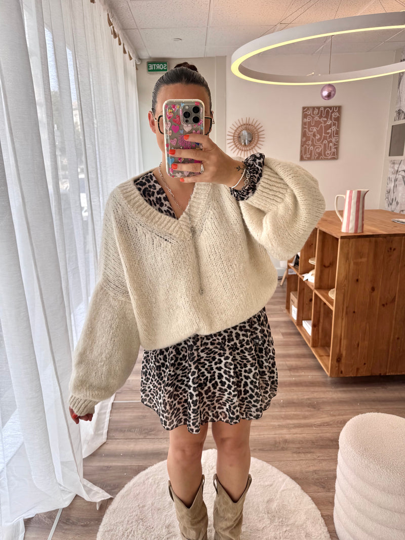 PULL FLUFFY MOHAIR BLANC CRÈME ( expédition fin de semaine )