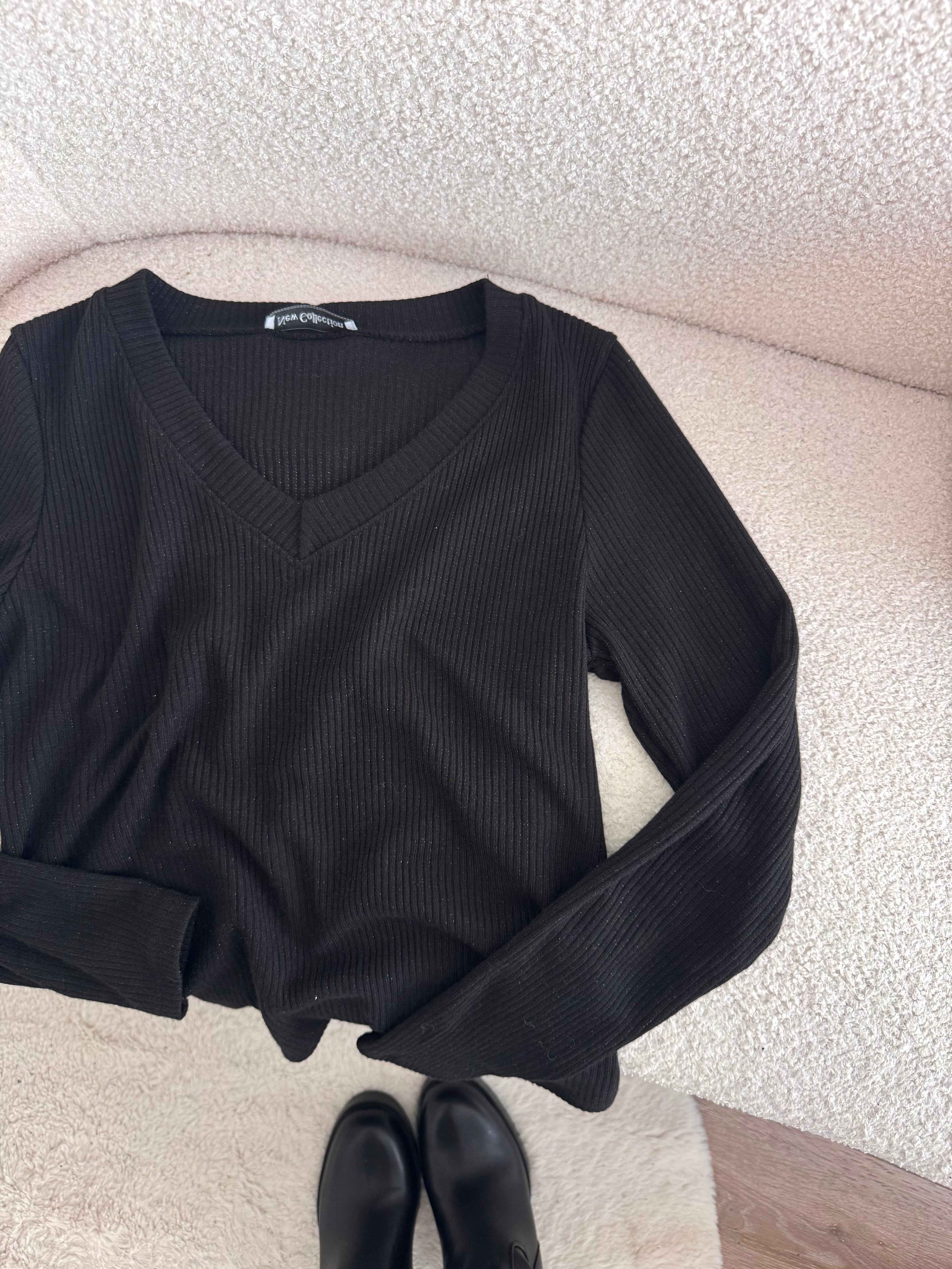 TOP À PAILLETTES NOIR