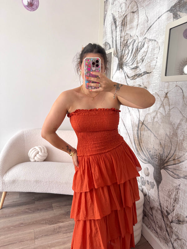 ROBE TERRACOTTA VOLUMINEUSE
