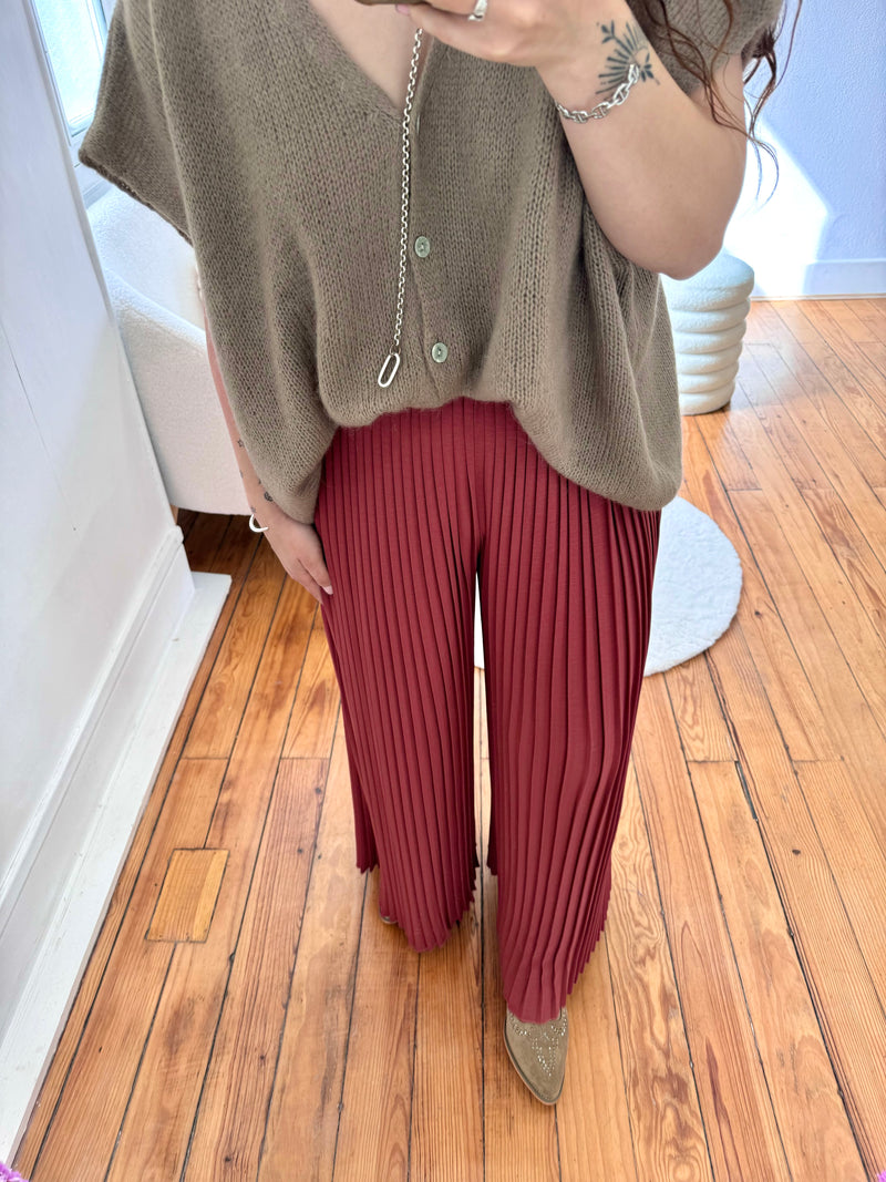 PANTALON AMPLE FRAMBOISE