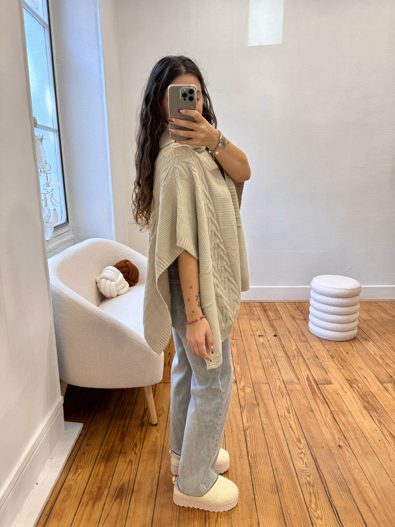 PONCHO BEIGE