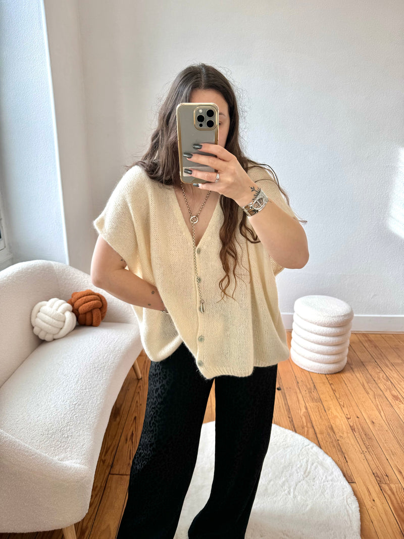 GILET BEIGE SANS MANCHE