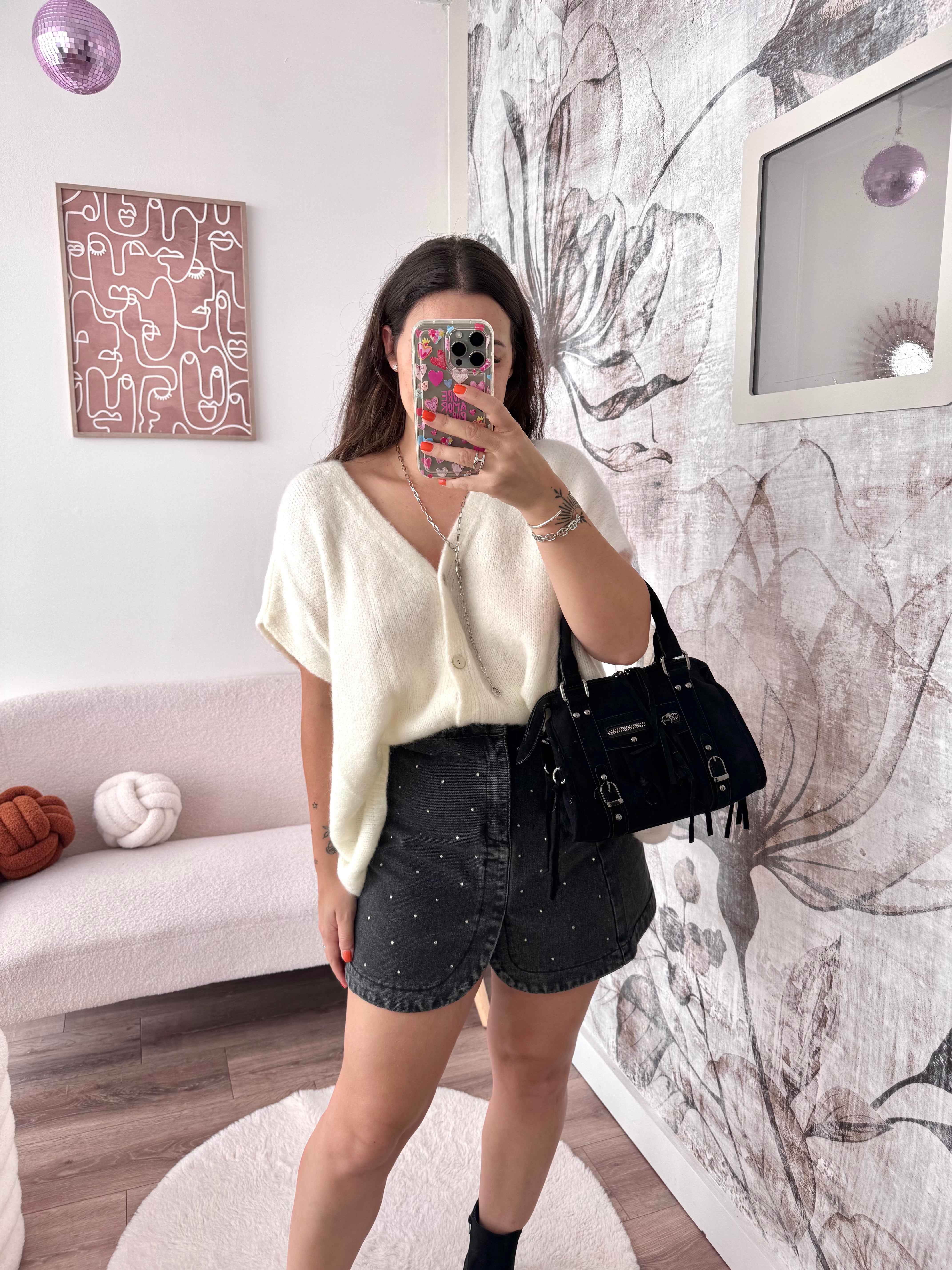 JUPE EN JEANS STRASS