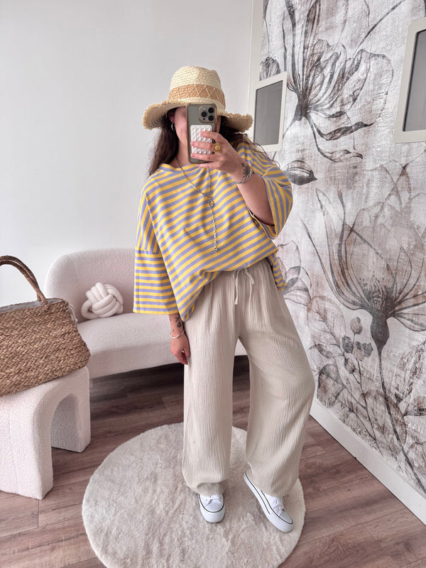 PANTALON GAZE DE COTON BEIGE