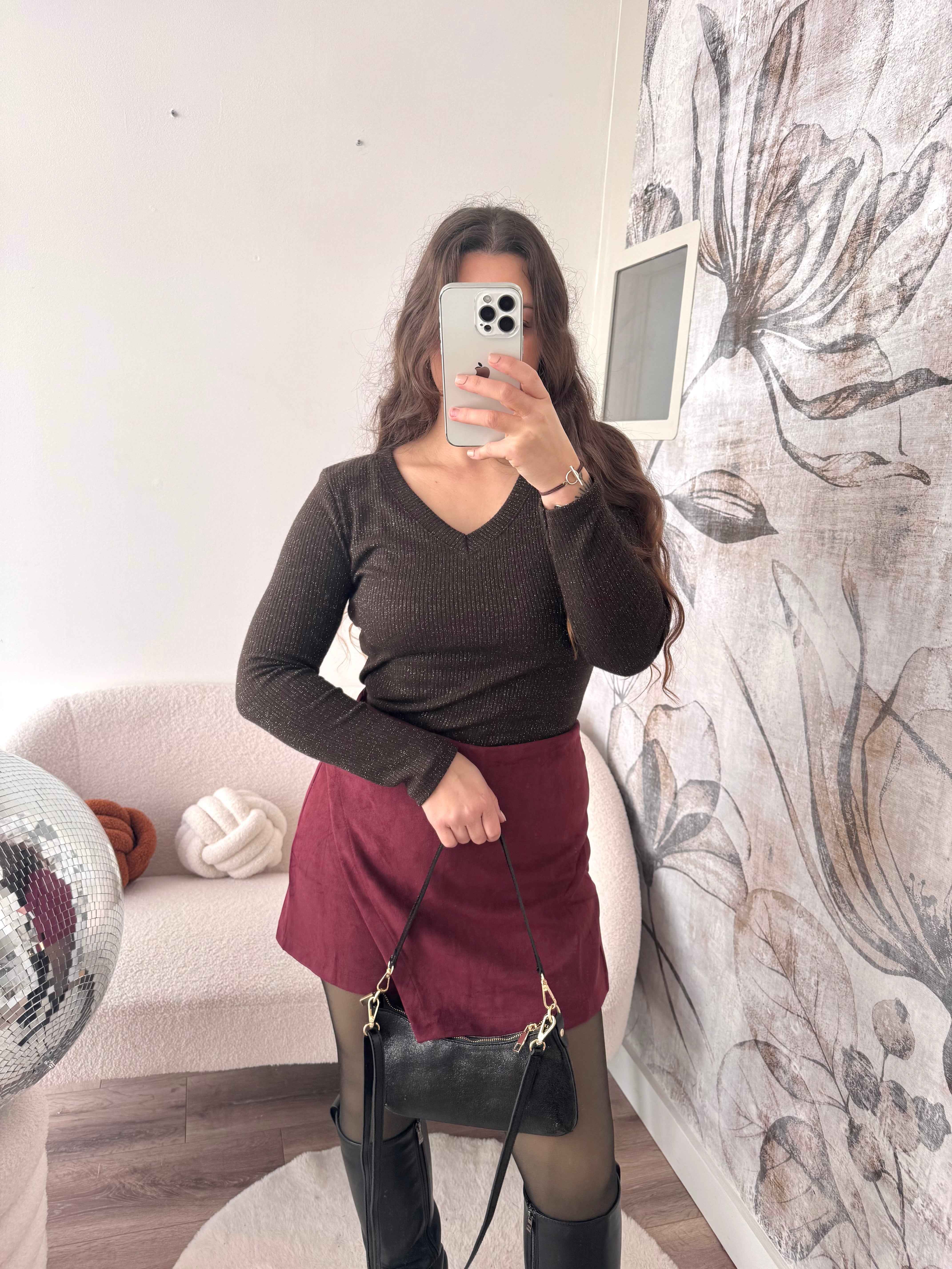 TOP À PAILLETTE CHOCO