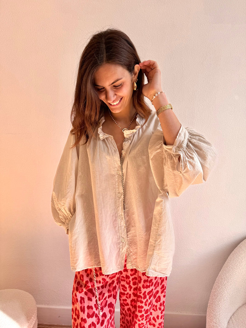 BLOUSE EN COTON BEIGE