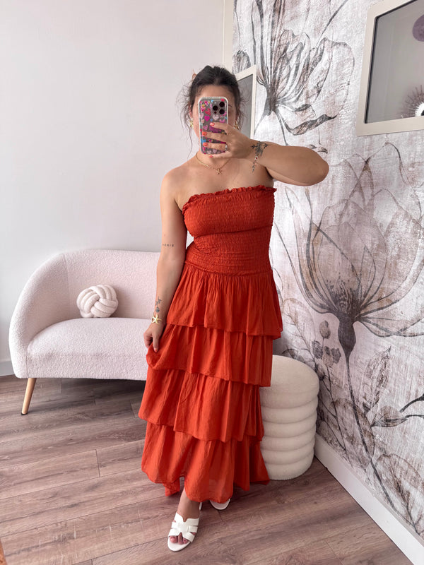 ROBE TERRACOTTA VOLUMINEUSE