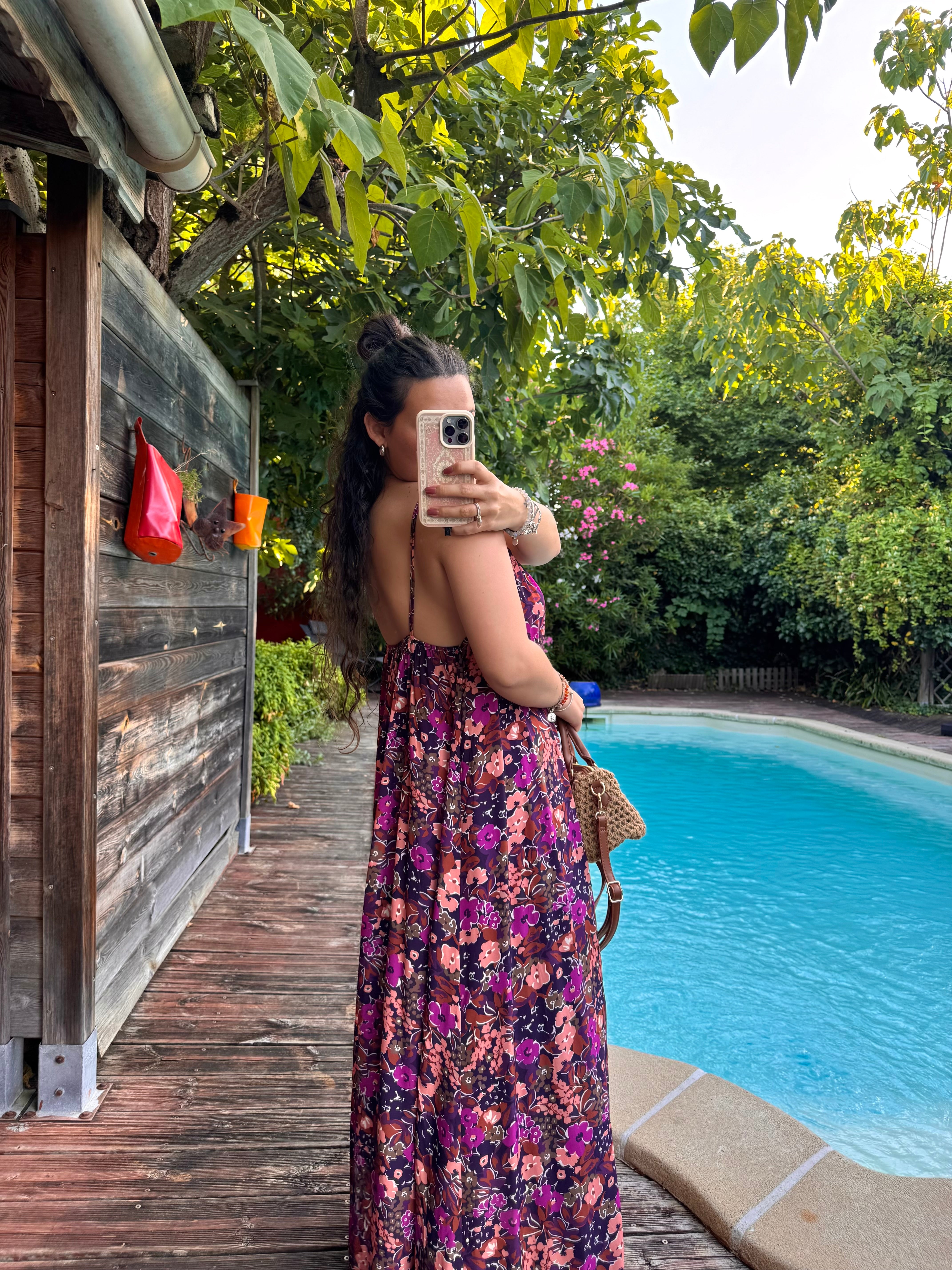 ROBE FLUIDE VIOLETTE FLEURIE