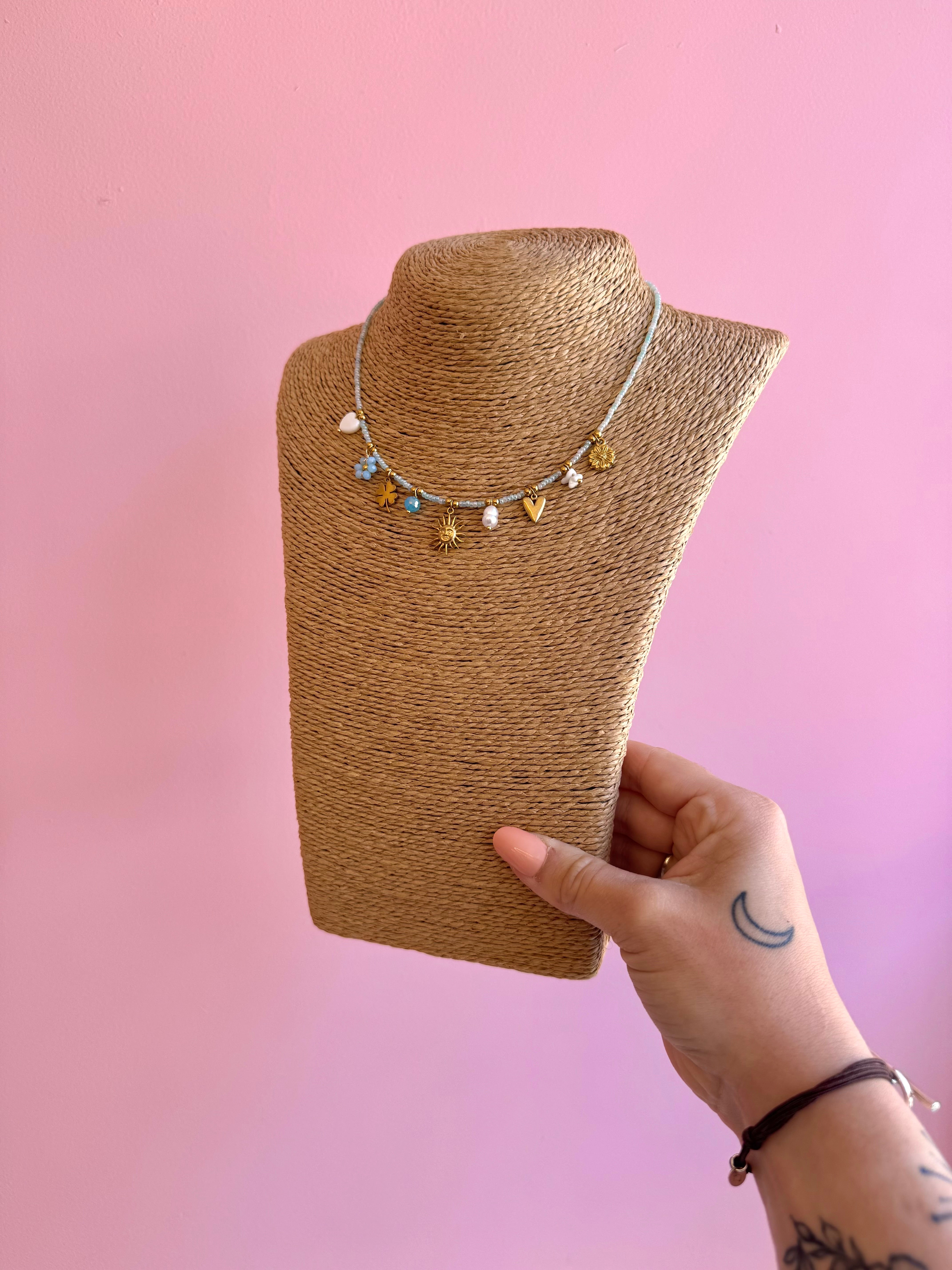 COLLIER PERLA BLEU CHARMS