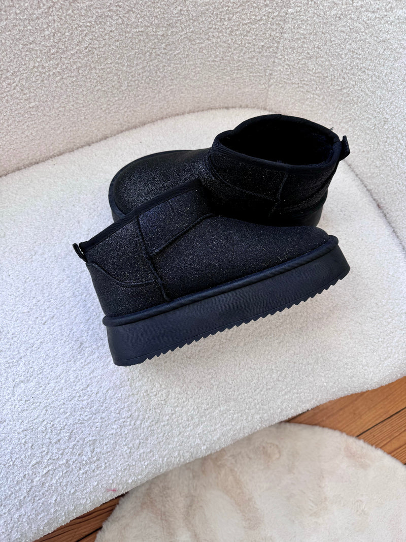 BOTTINES À PAILLETTES NOIRES