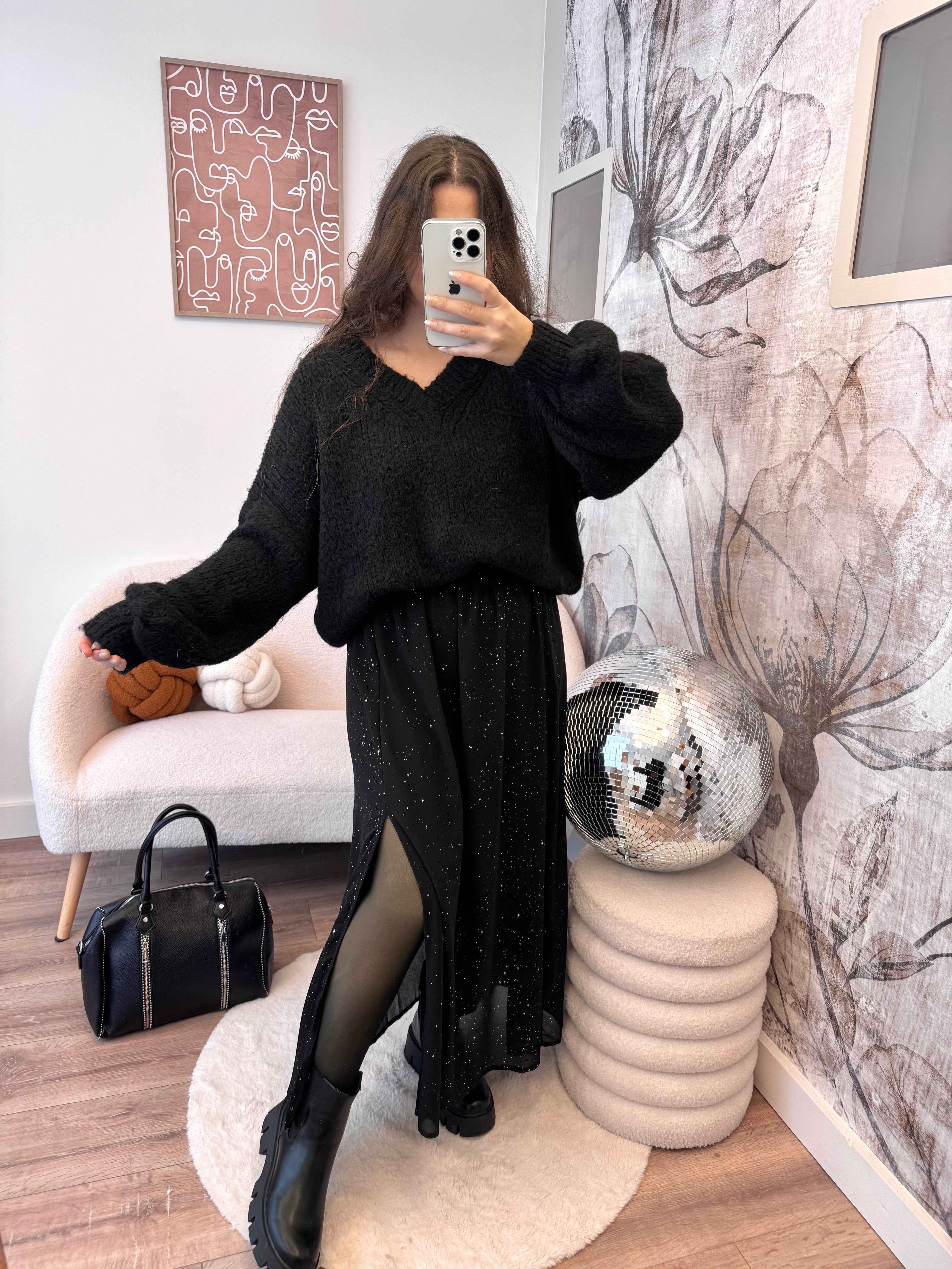 JUPE À PAILLETTES NOIRE