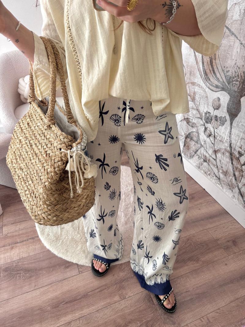 PANTALON FLUIDE COQUILLAGE