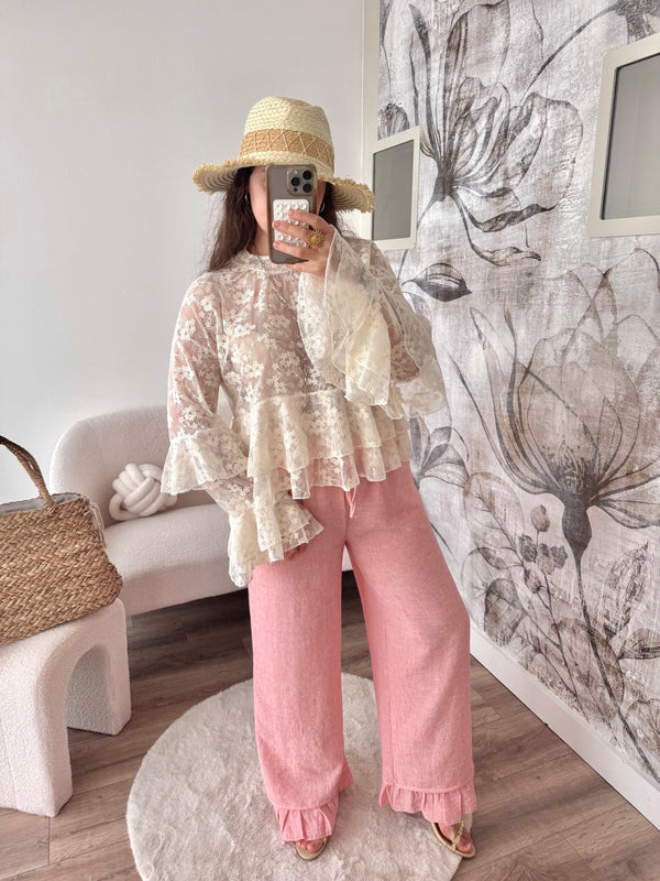 PANTALON FLUIDE CORAIL