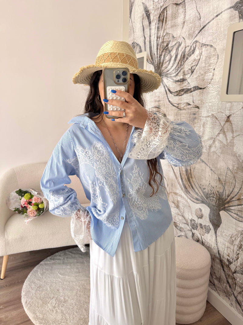 CHEMISE DENTELLE EN COTON