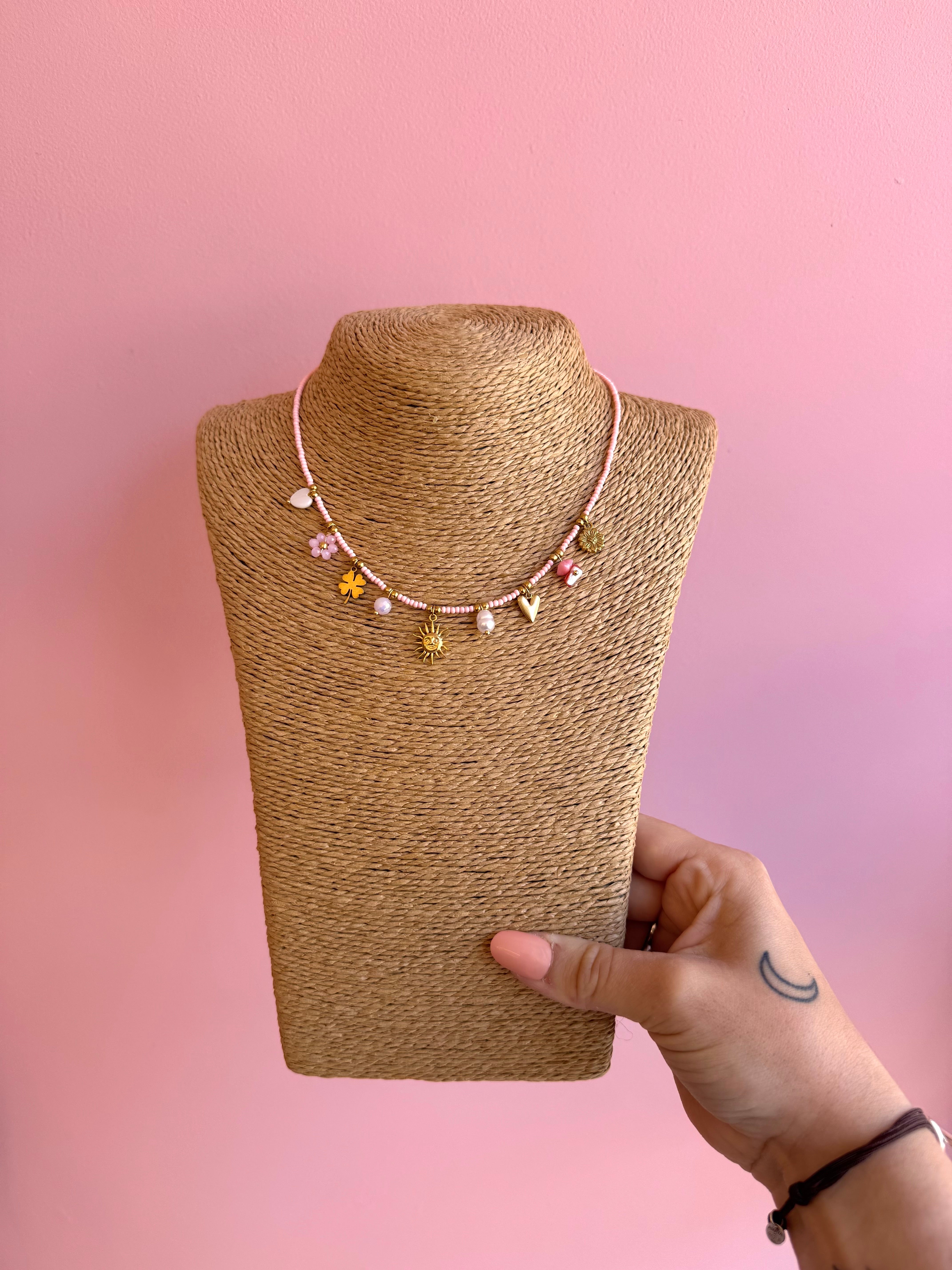 COLLIER PERLA ROSE CHARMS