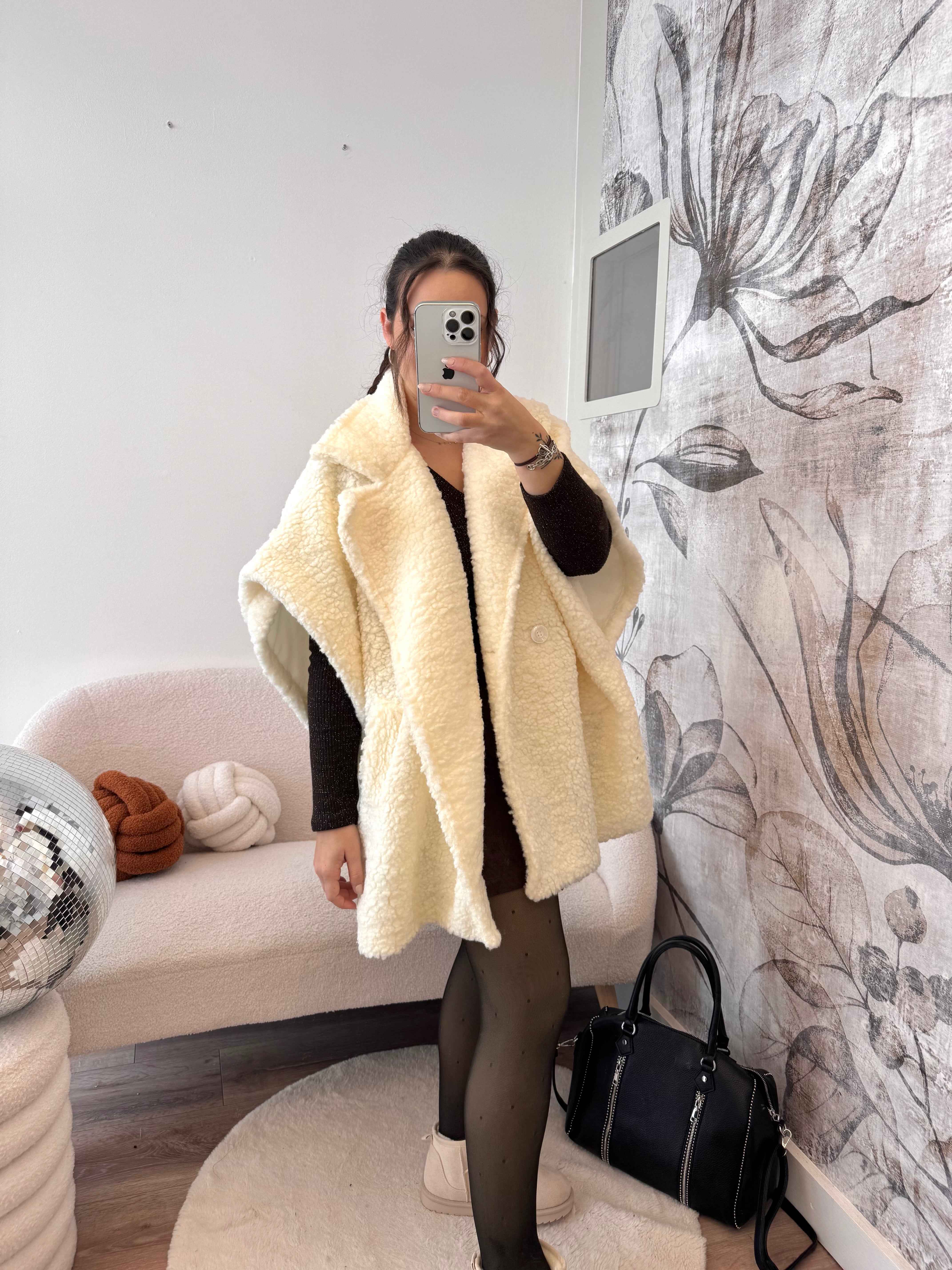 GILET MOUMOUTE SANS MANCHE BEIGE