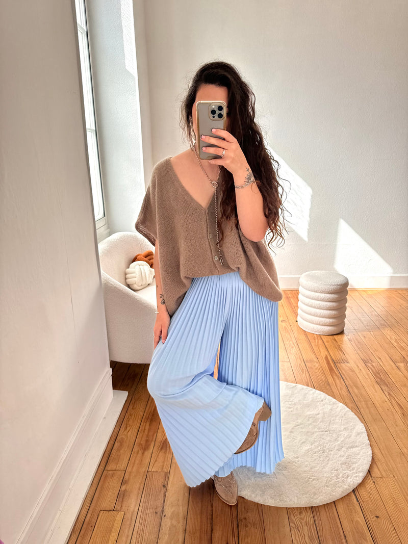 PANTALON AMPLE BLEU CIEL