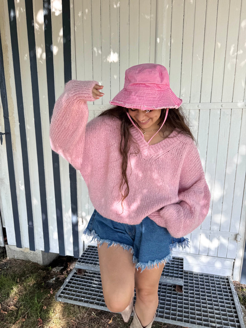 PULL FLUFFY MOHAIR ROSE