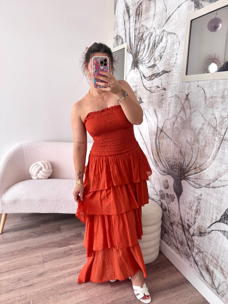 ROBE TERRACOTTA VOLUMINEUSE