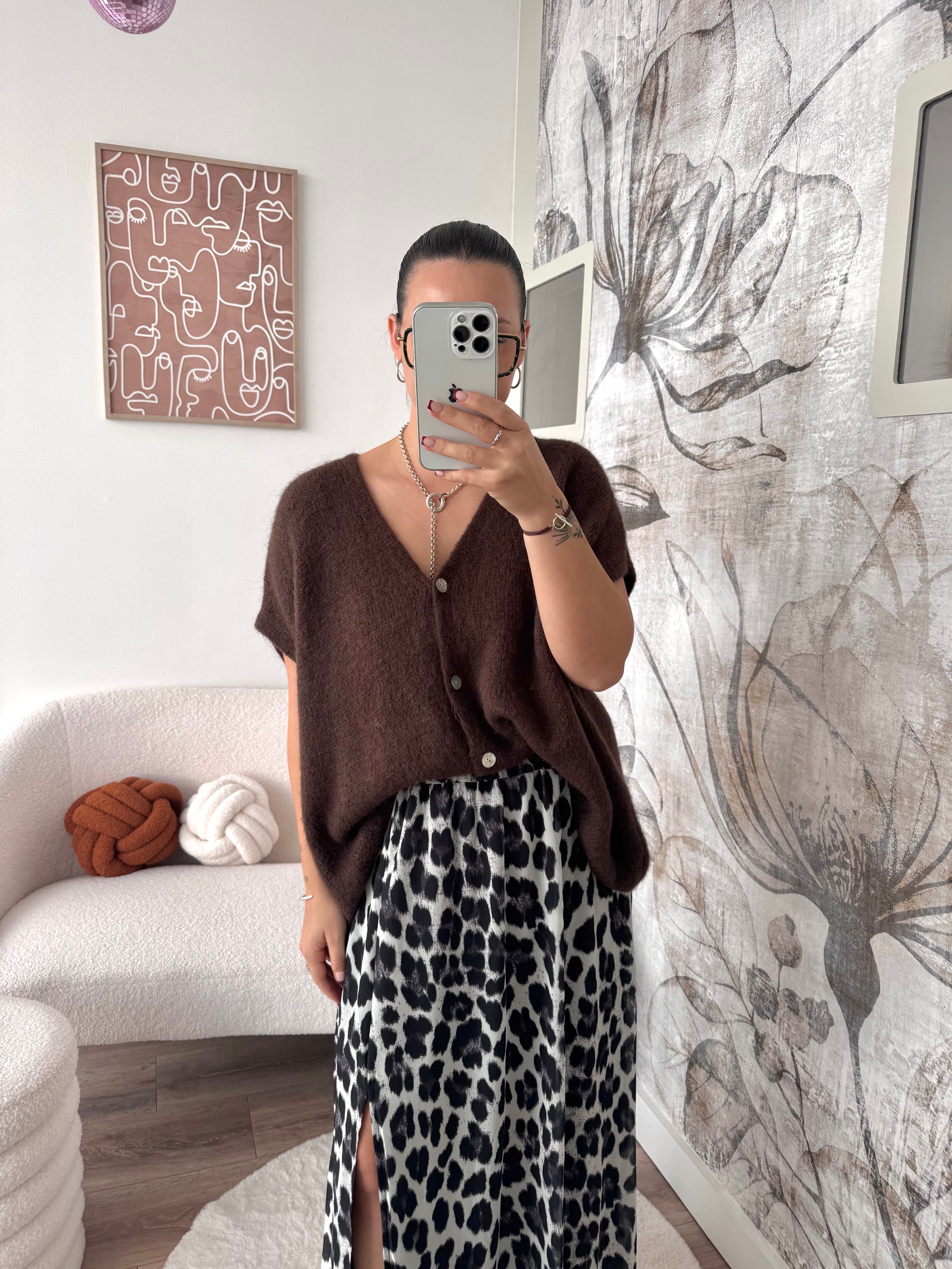 GILET MARRON SANS MANCHE