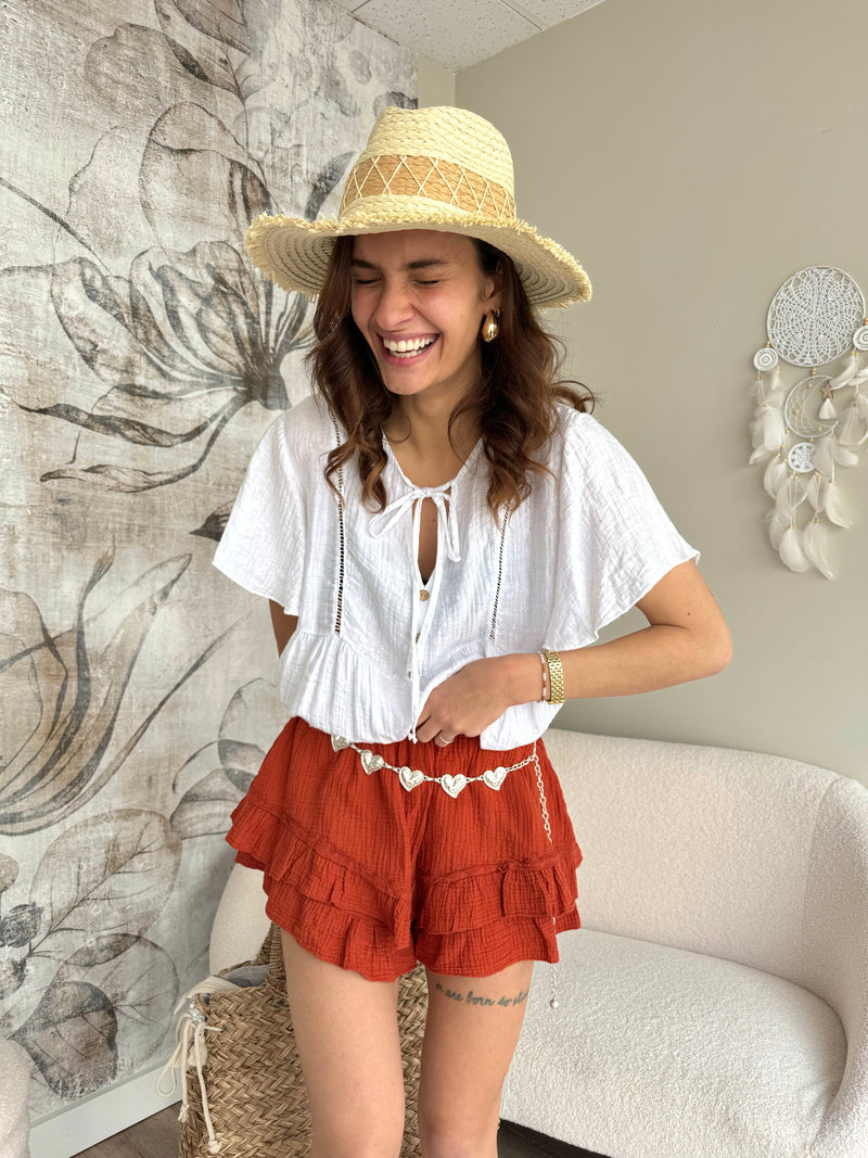 JUPE/SHORT TERRACOTTA