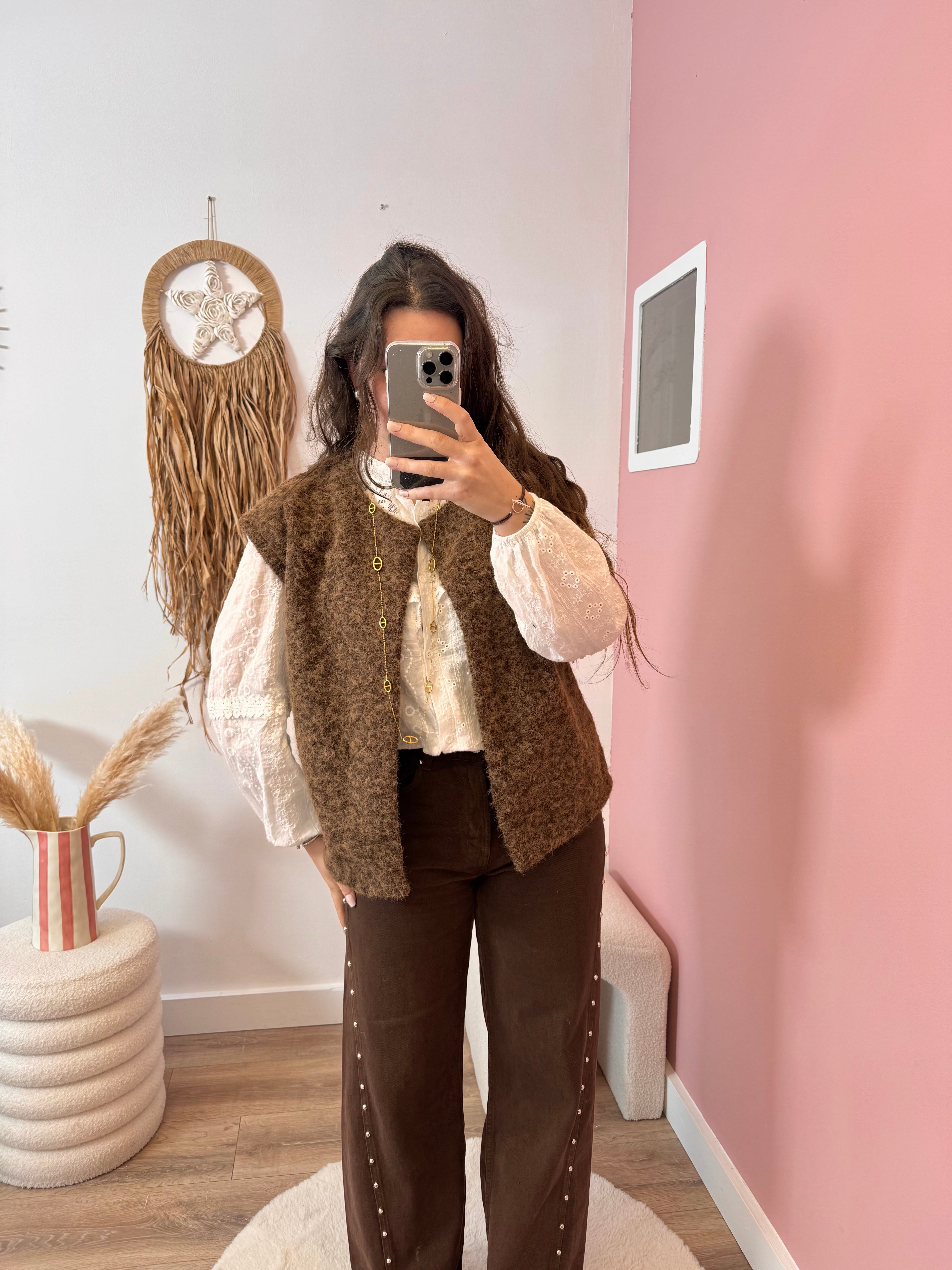 GILET SANS MANCHE CHOCOLAT