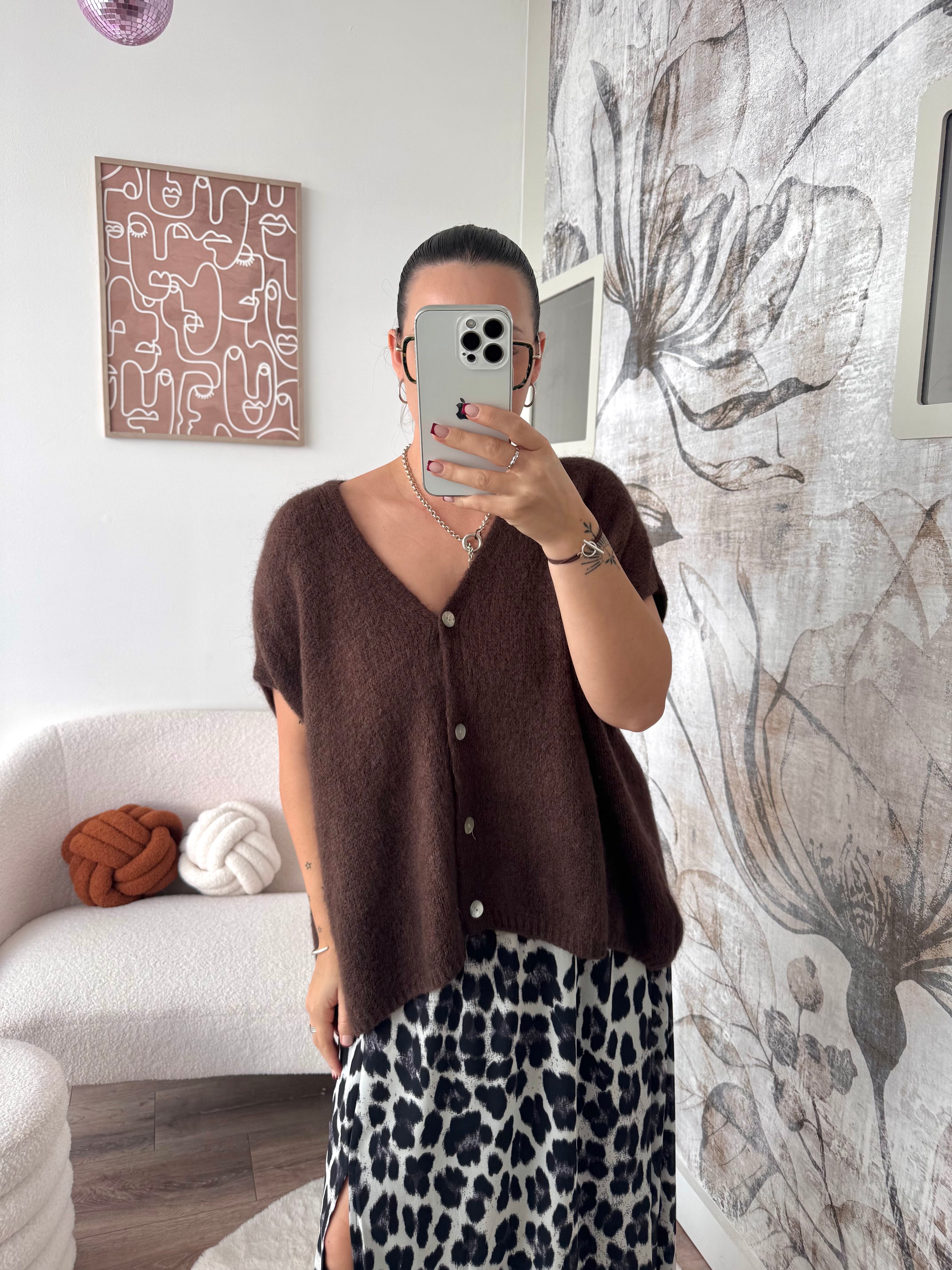 GILET MARRON SANS MANCHE