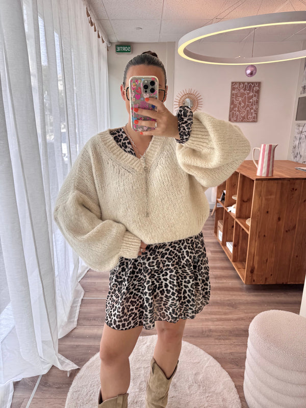 PULL FLUFFY MOHAIR BLANC CRÈME ( expédition fin de semaine )