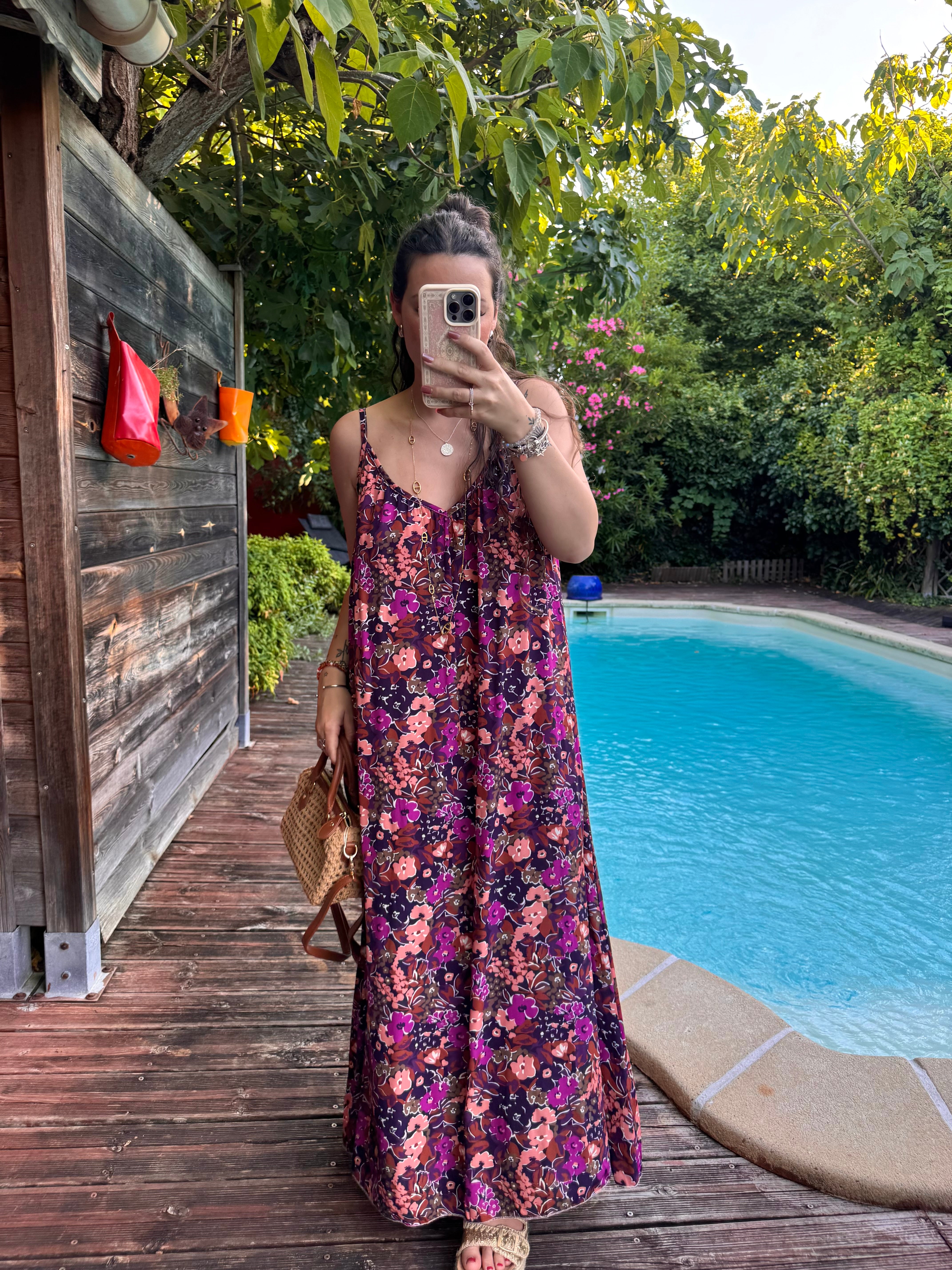 ROBE FLUIDE VIOLETTE FLEURIE