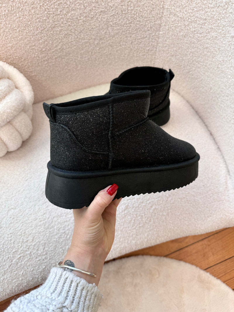 BOTTINES À PAILLETTES NOIRES