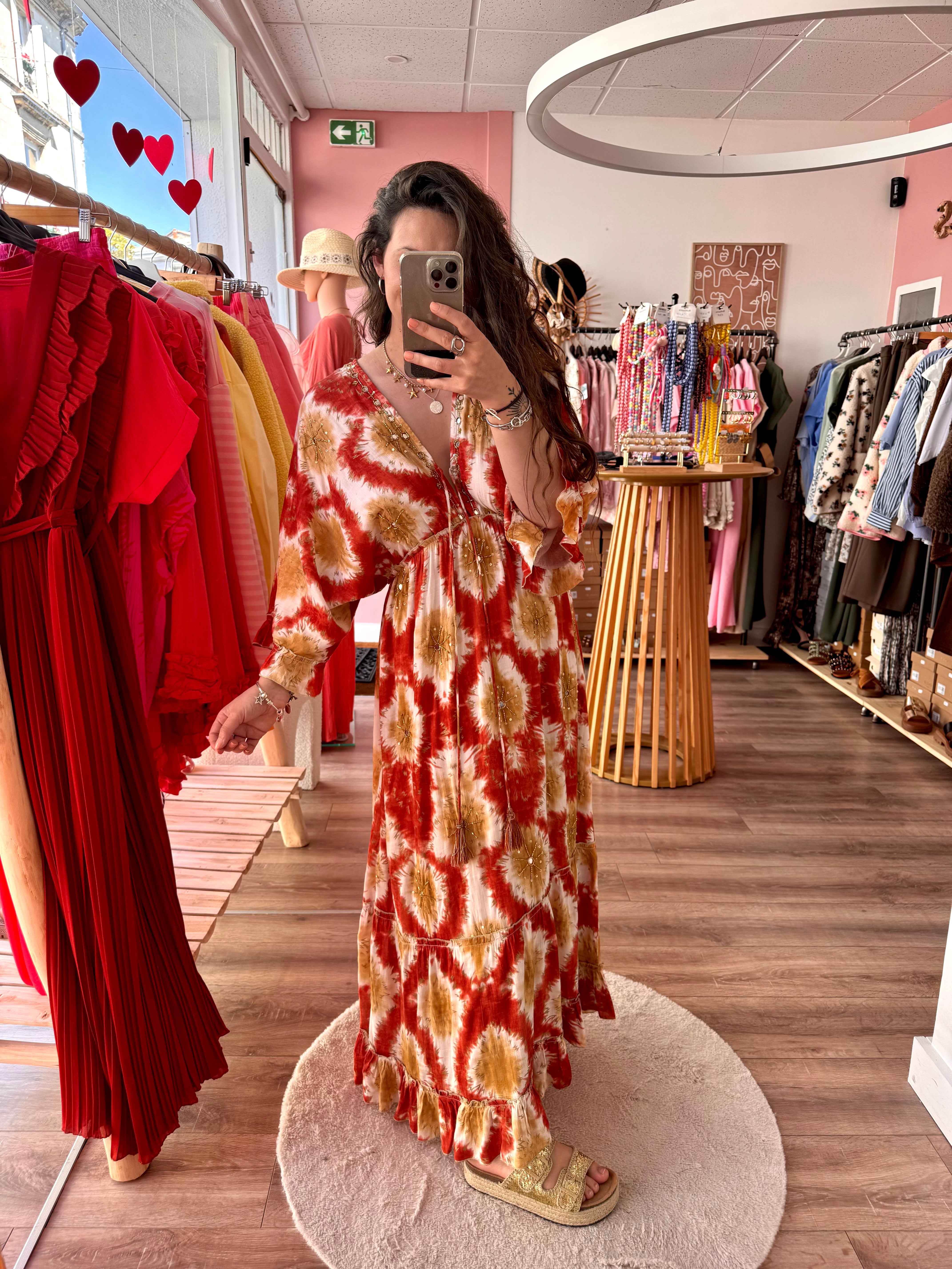 ROBE MIROIR ORANGE
