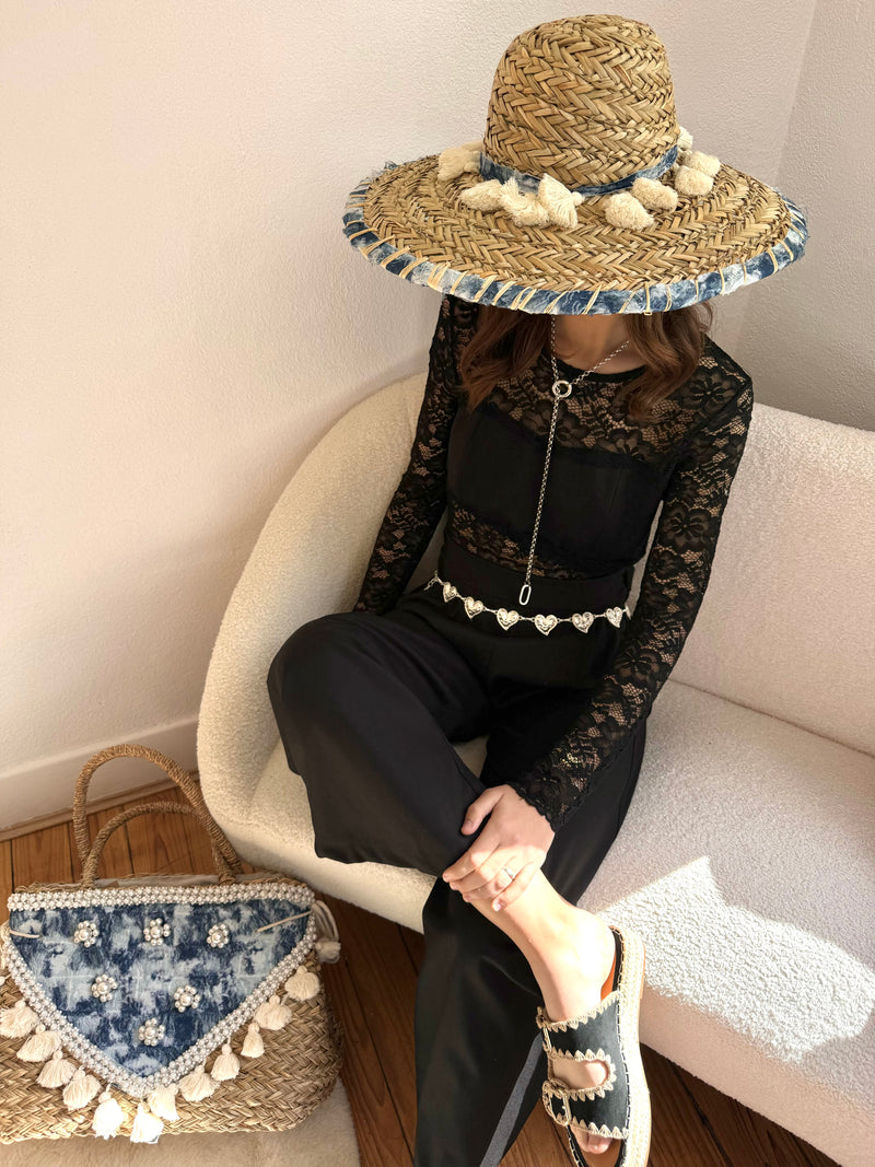 COMBINAISON NOIRE DOS NU DENTELLE