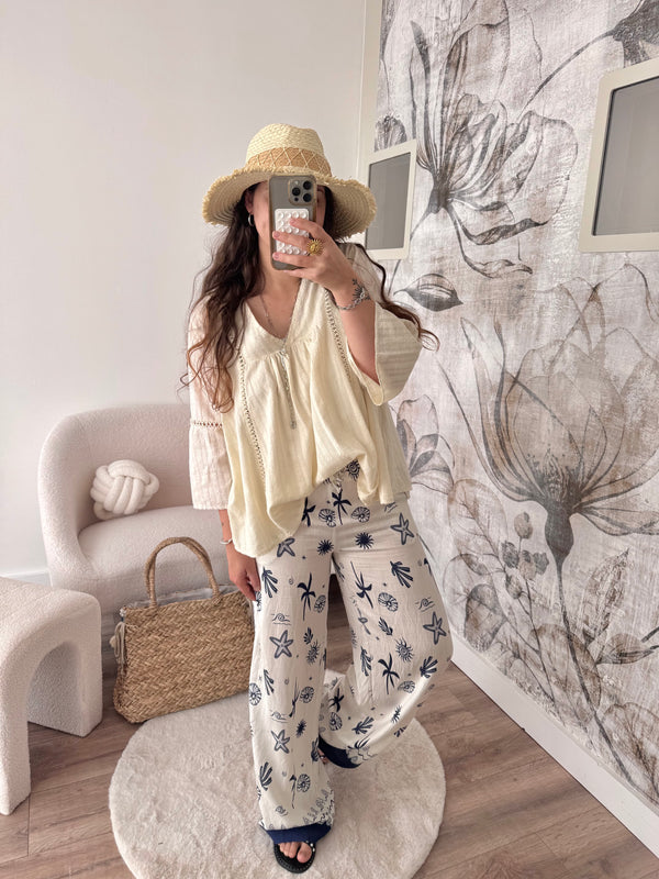 PANTALON FLUIDE COQUILLAGE