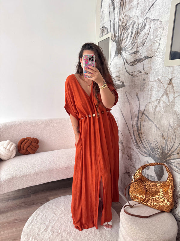 ROBE COQUILLAGE TERRACOTTA