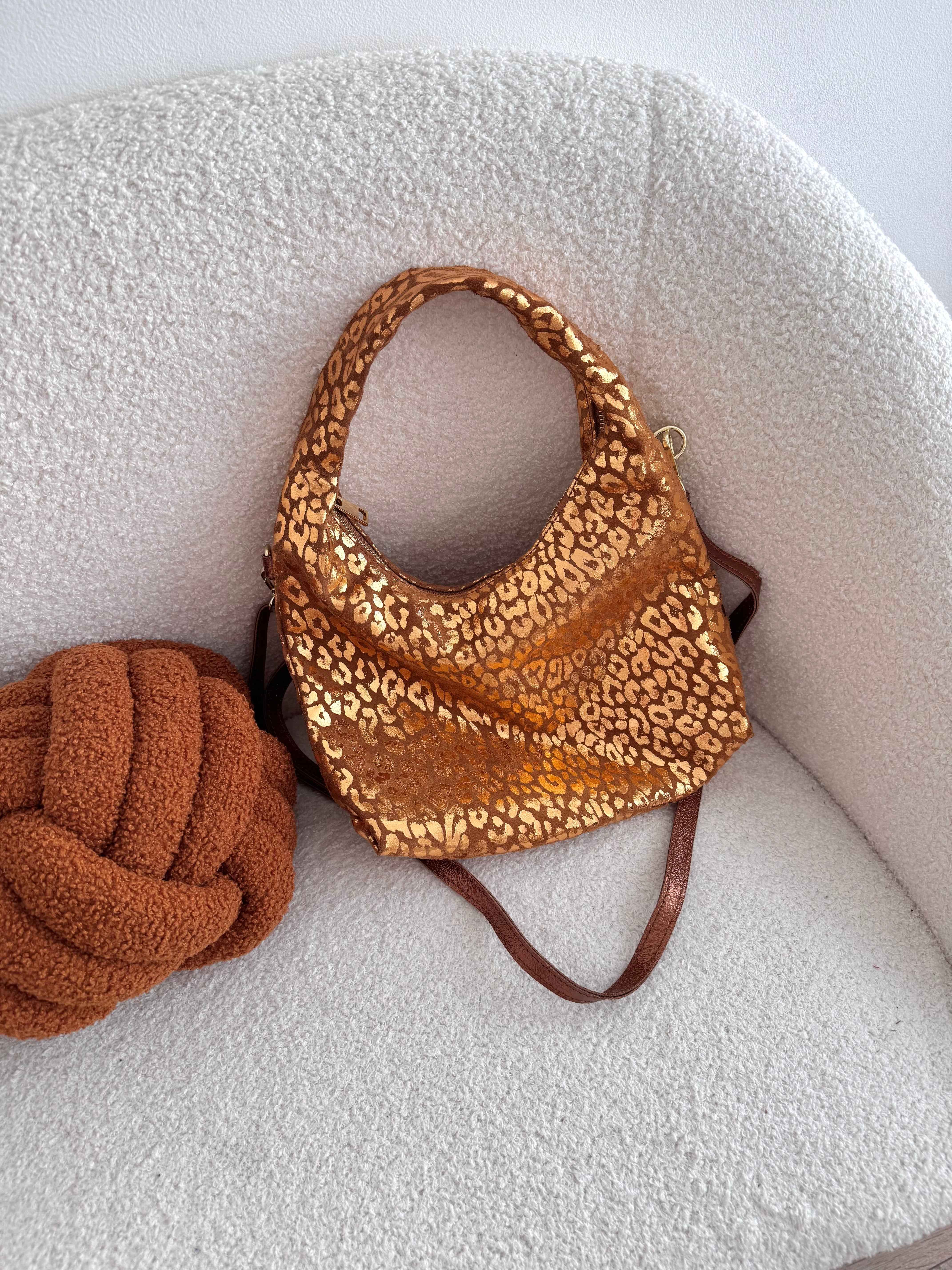 SAC CAMEL LÉOPARD CUIR