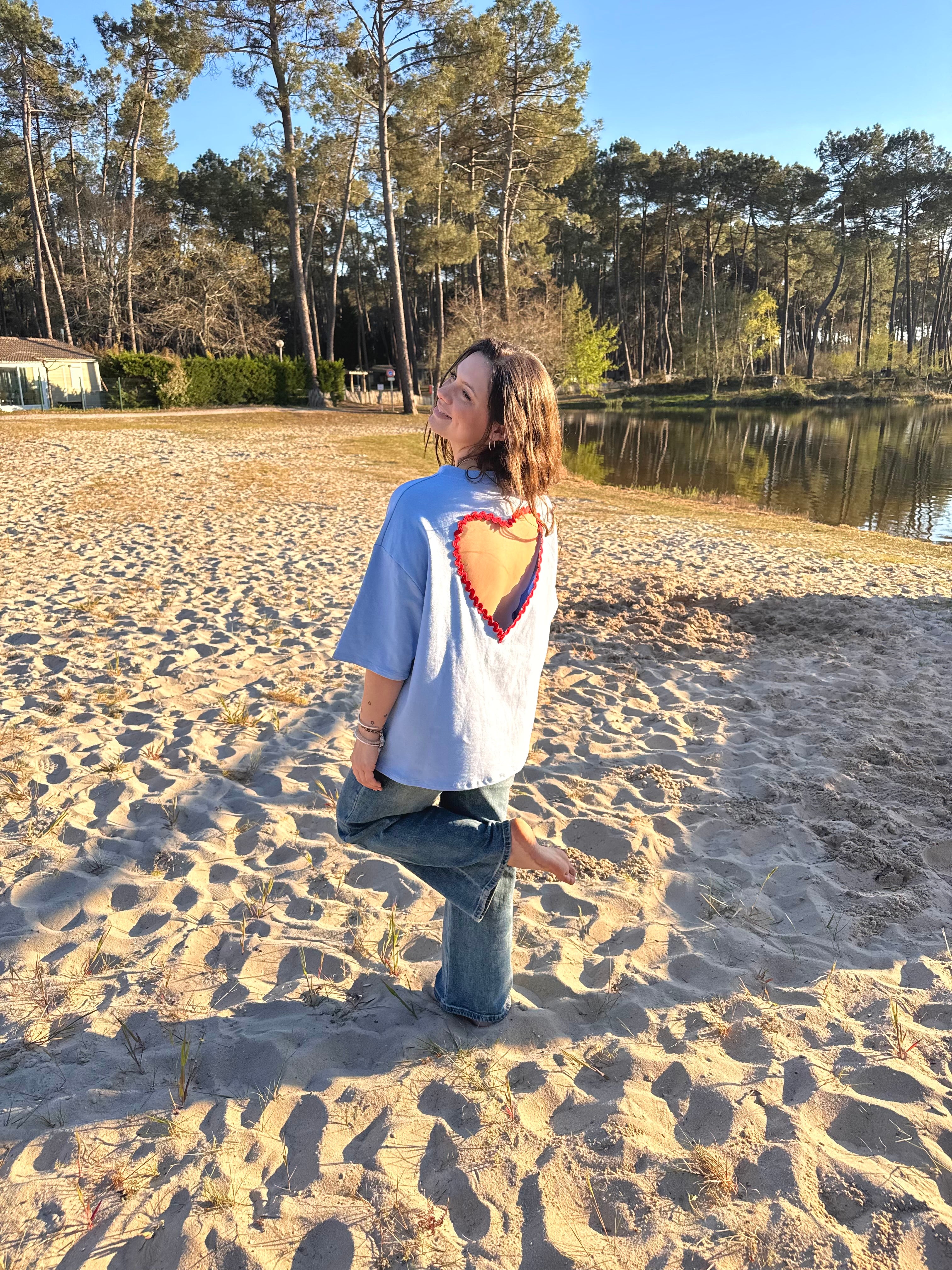 T-SHIRT COUP DE COEUR BLEU