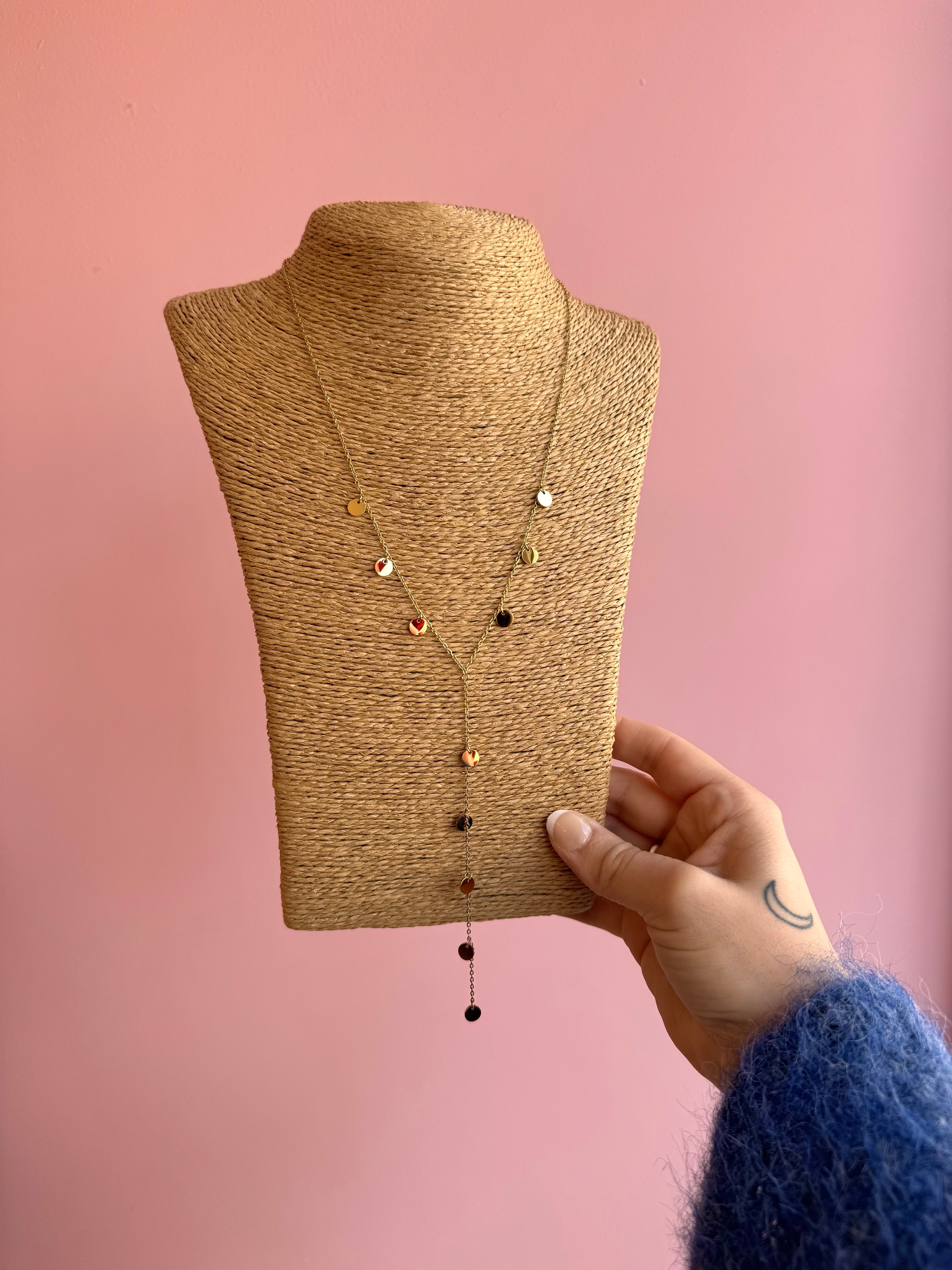 SAUTOIR Y DORÉ PASTILLES