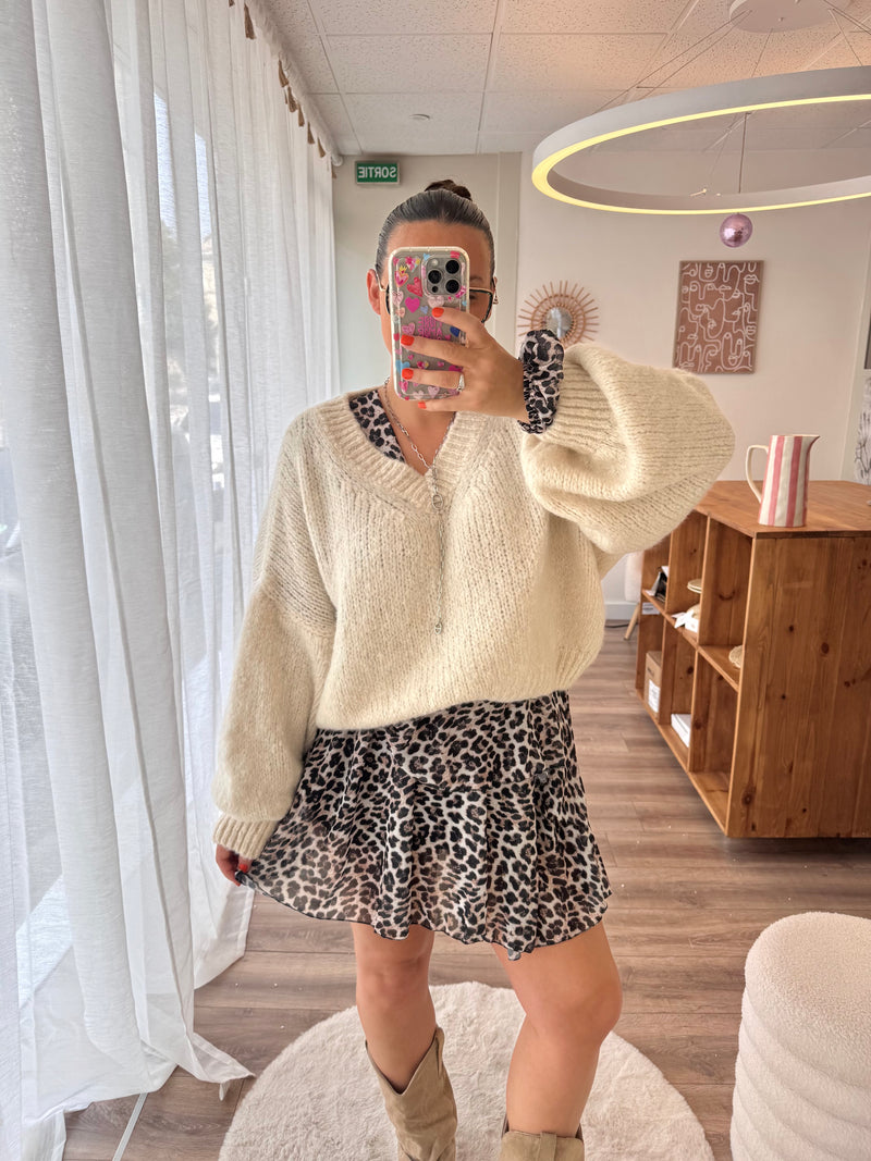 PULL FLUFFY MOHAIR BLANC CRÈME ( expédition fin de semaine )