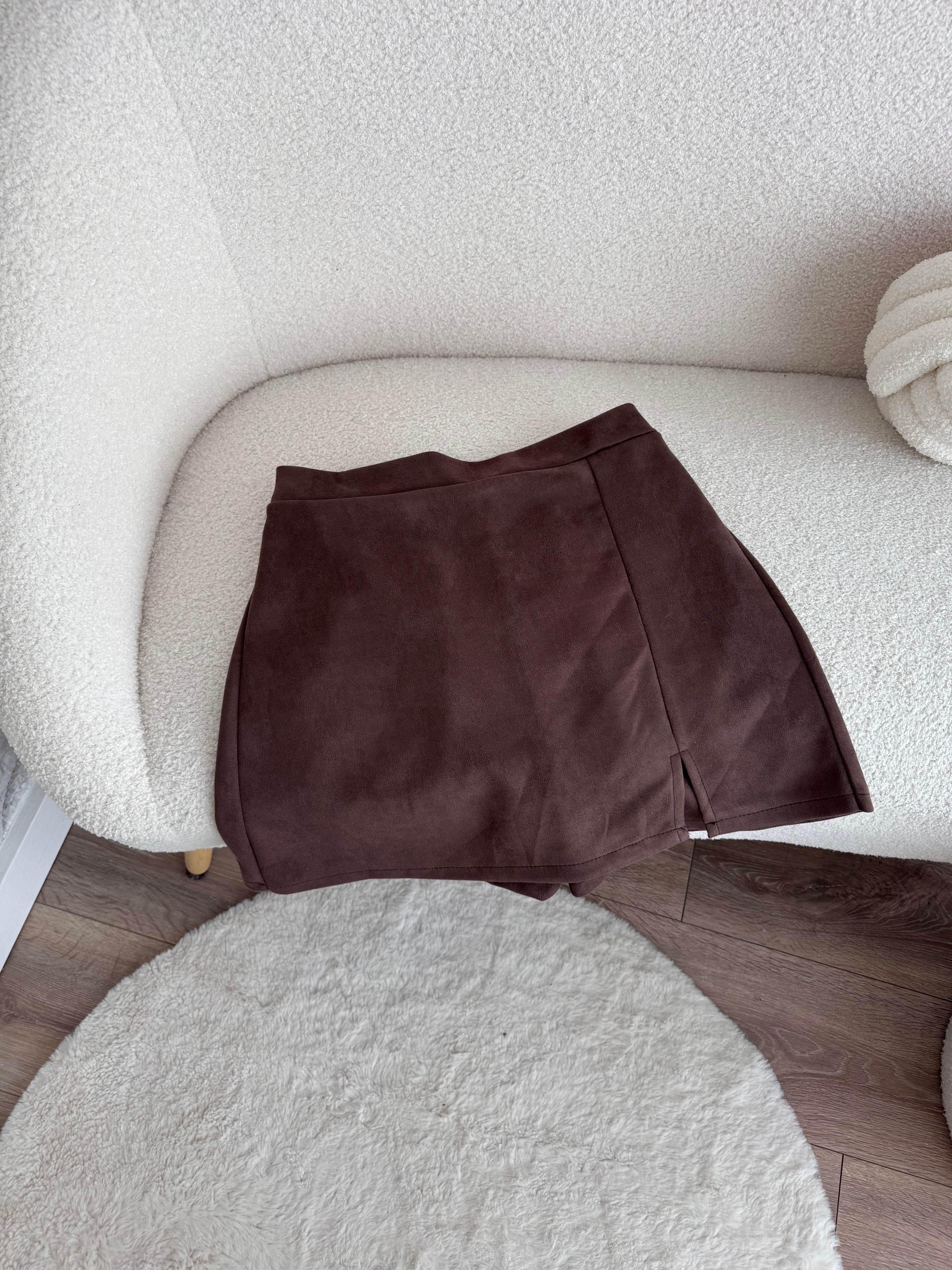 JUPE/SHORT MARRON