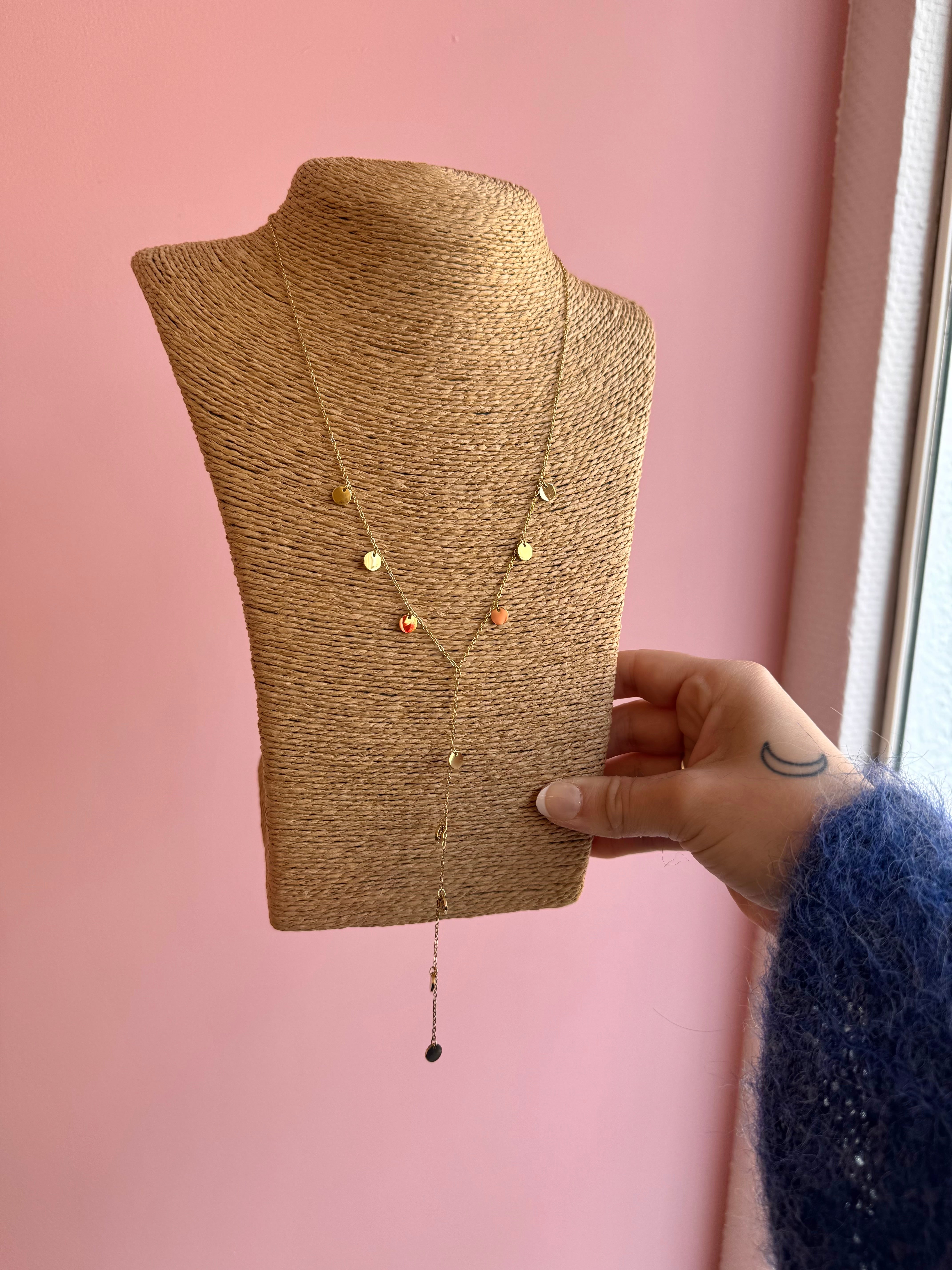 SAUTOIR Y DORÉ PASTILLES