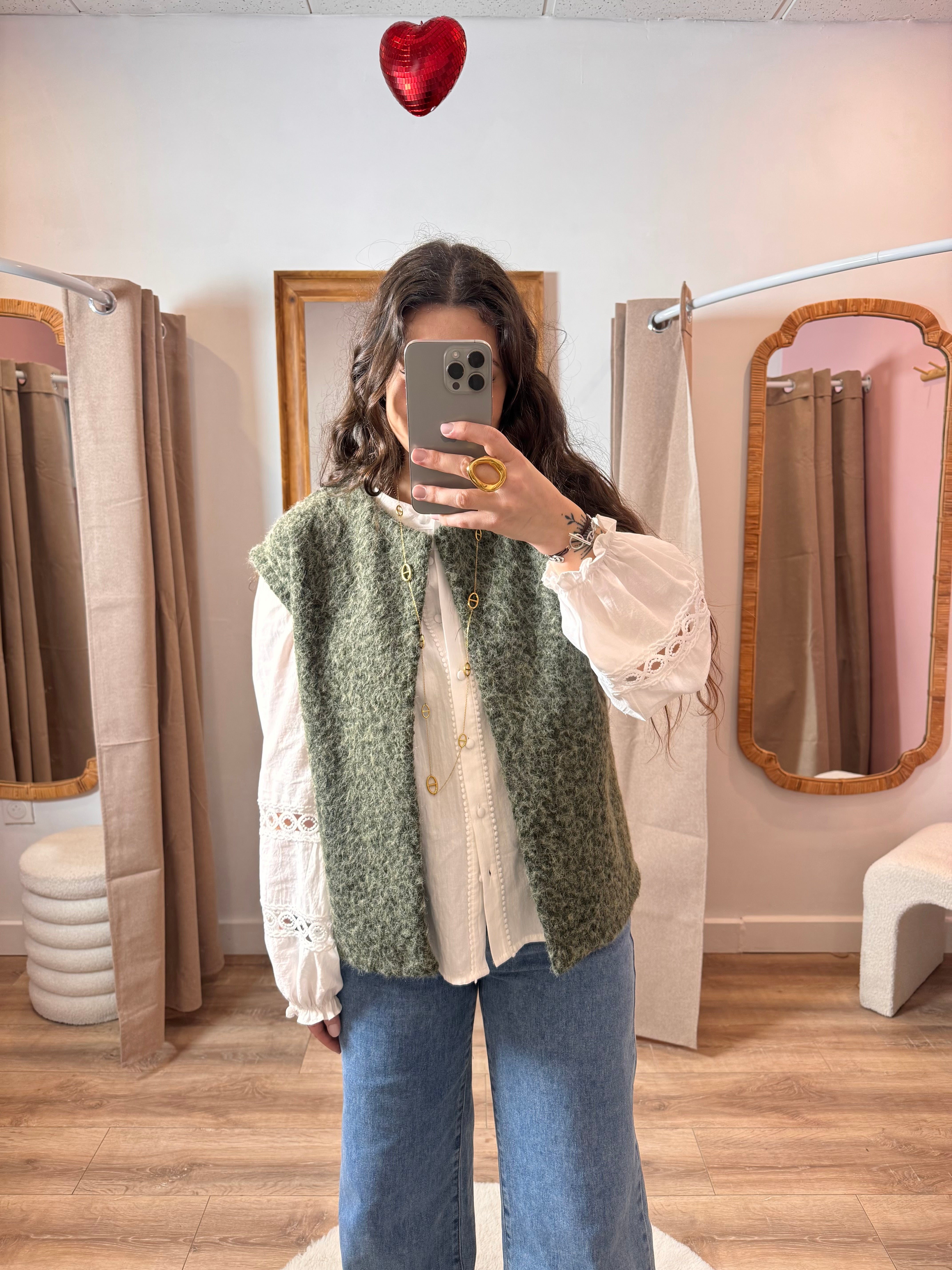 VESTE SANS MANCHE KAKI