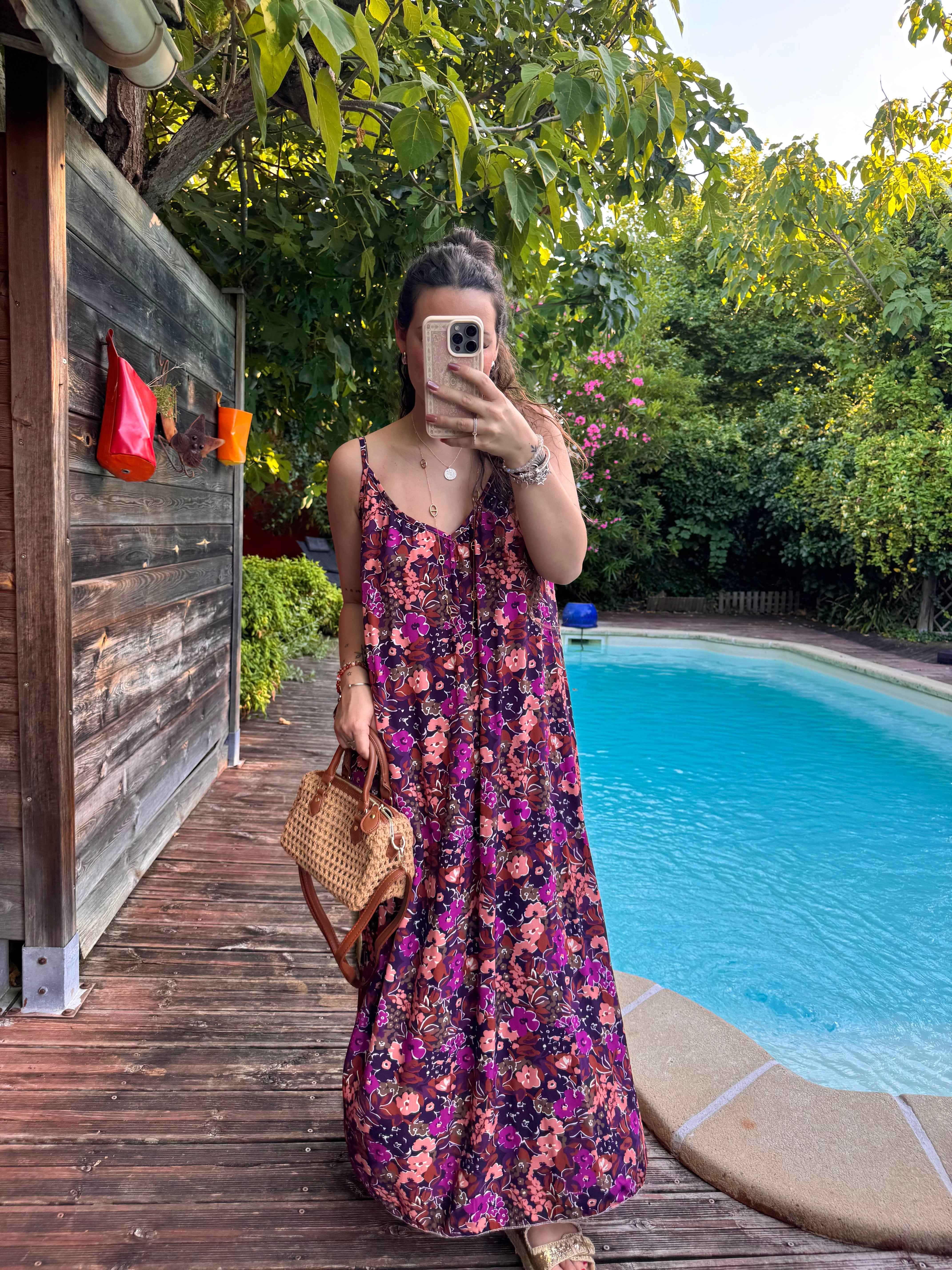 ROBE FLUIDE VIOLETTE FLEURIE