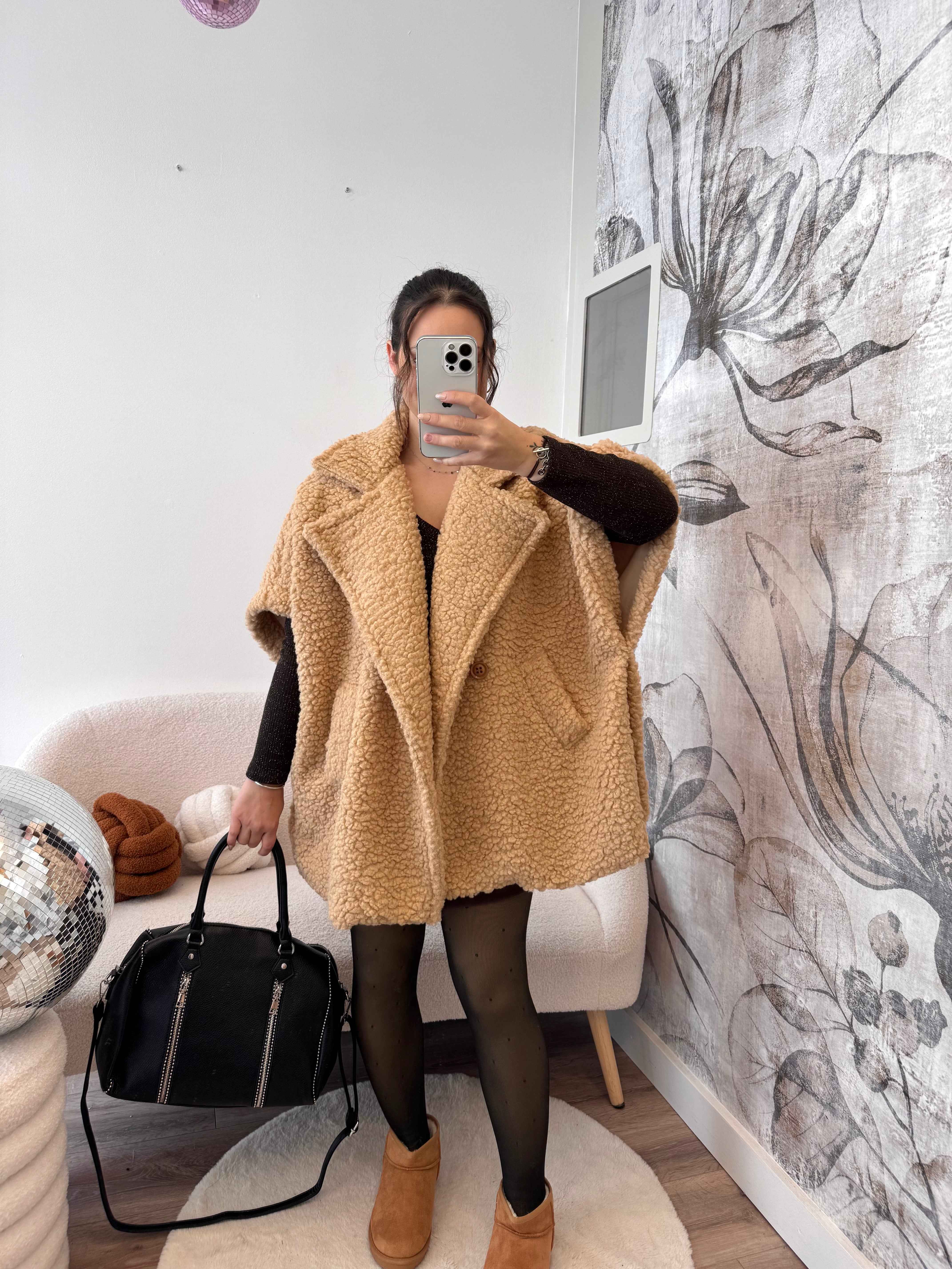 GILET MOUMOUTE SANS MANCHE CAMEL