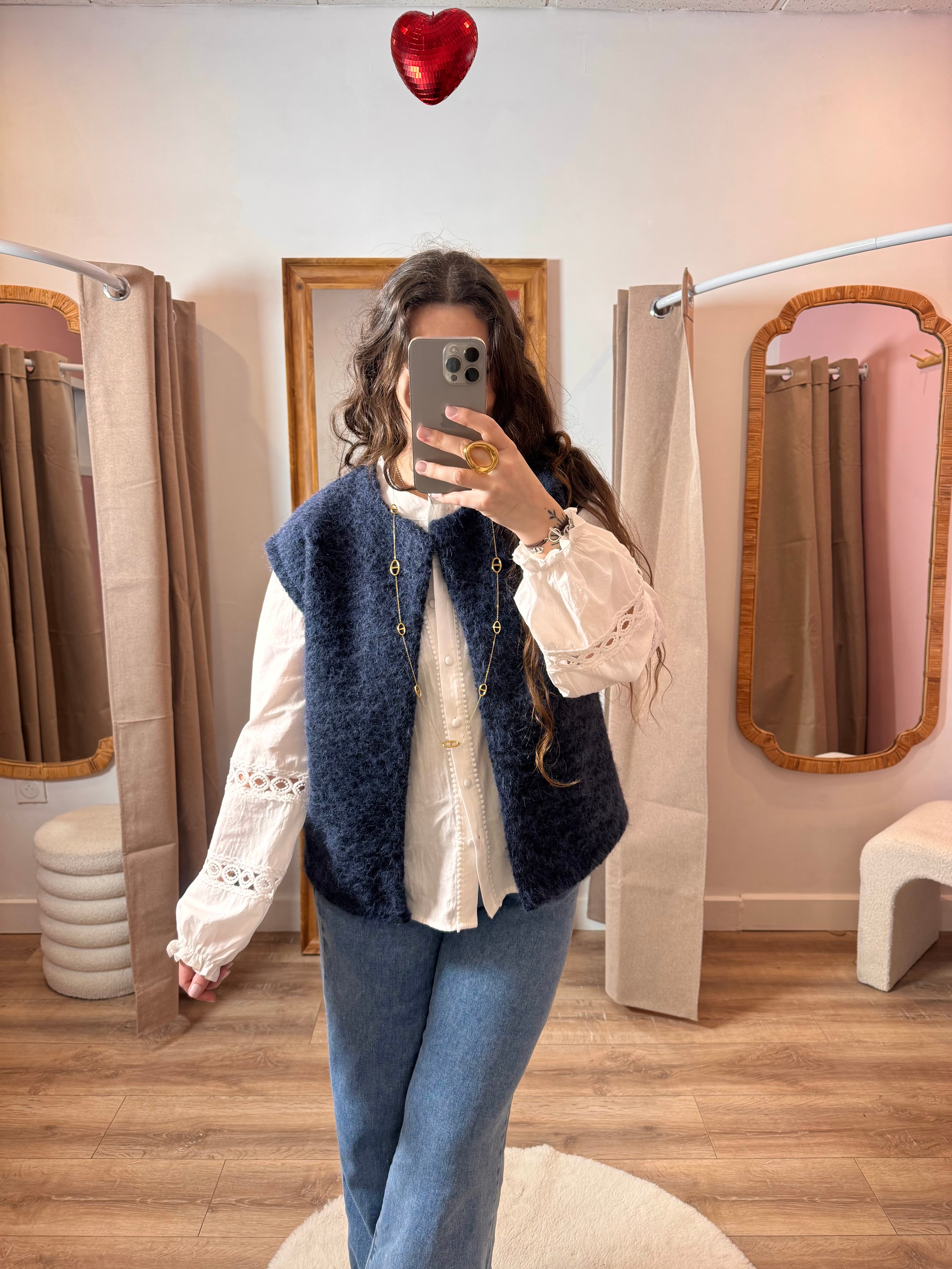 VESTE SANS MANCHE BLEU MARINE