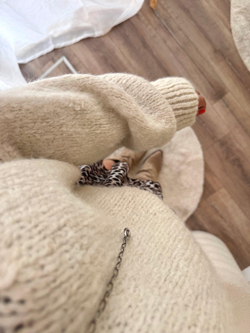 PULL FLUFFY MOHAIR BLANC CRÈME ( expédition fin de semaine )