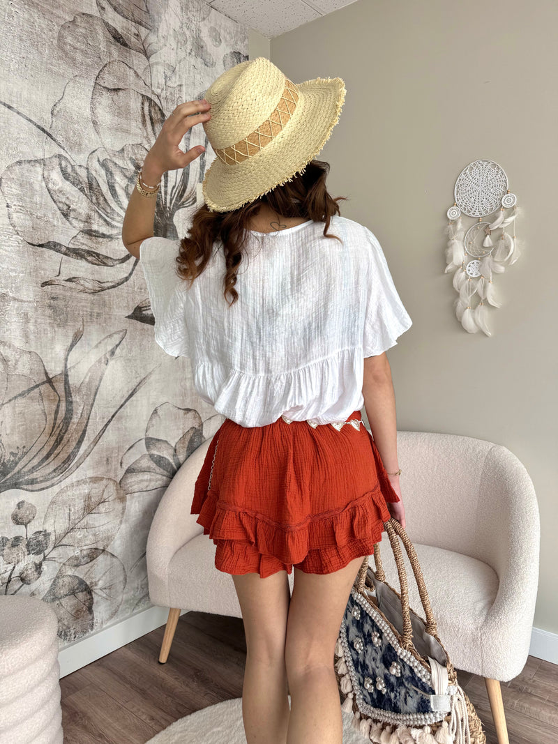 JUPE/SHORT TERRACOTTA