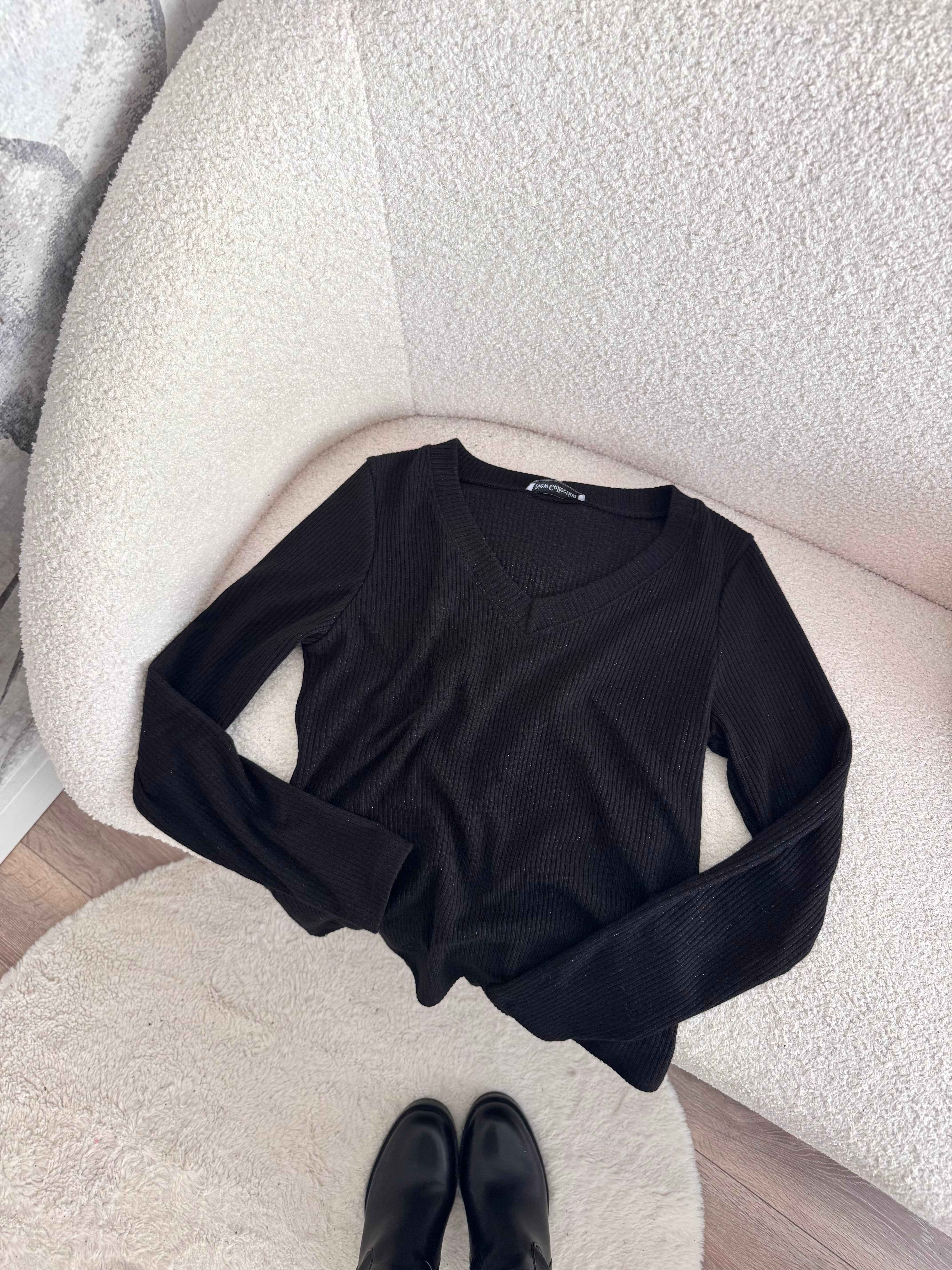 TOP À PAILLETTES NOIR