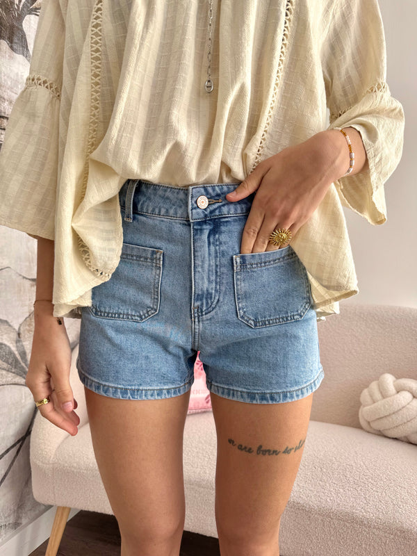 SHORT EN JEANS BLEU