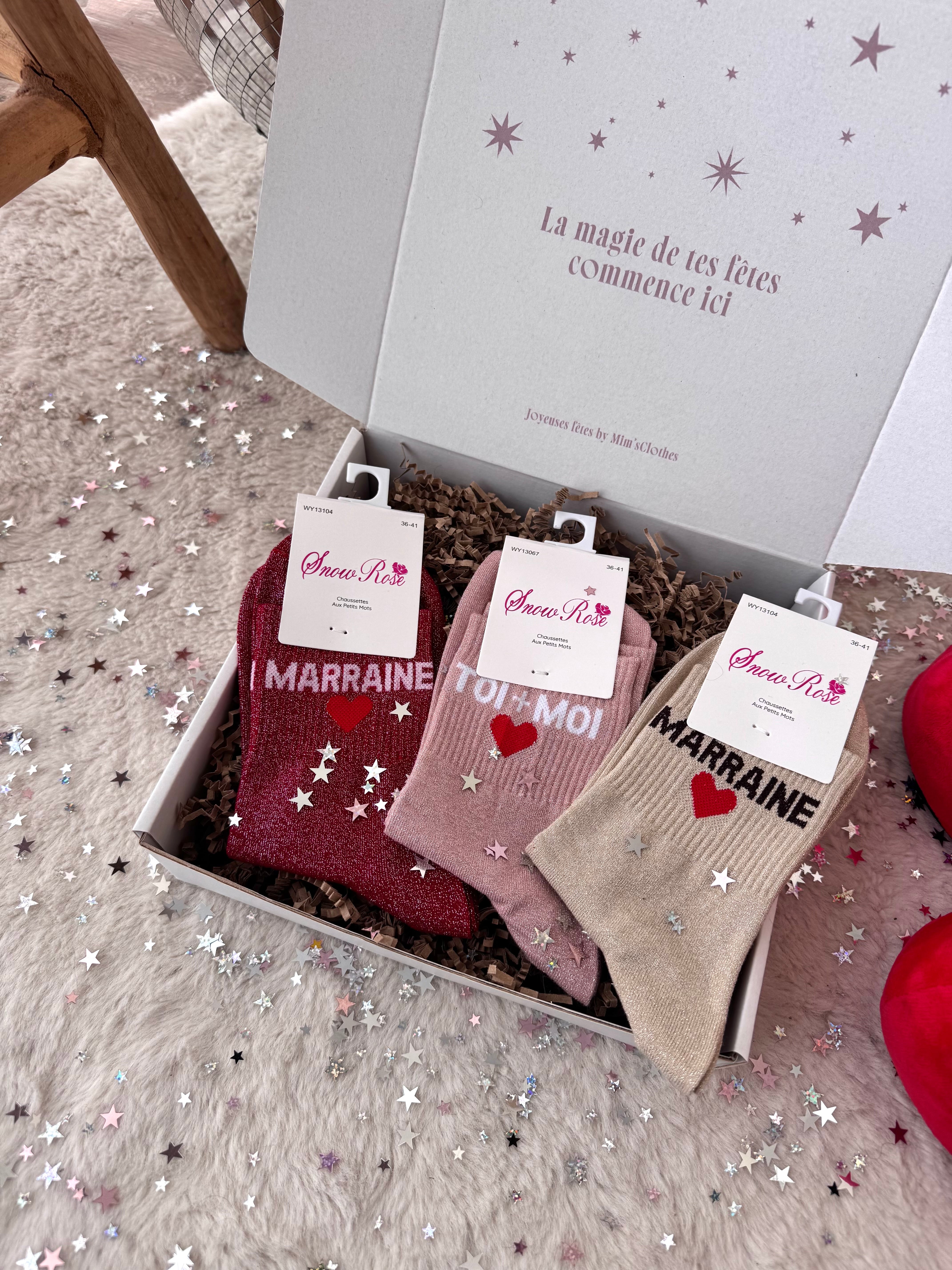 COFFRET CHAUSSETTES À PAILLETTES MARRAINE